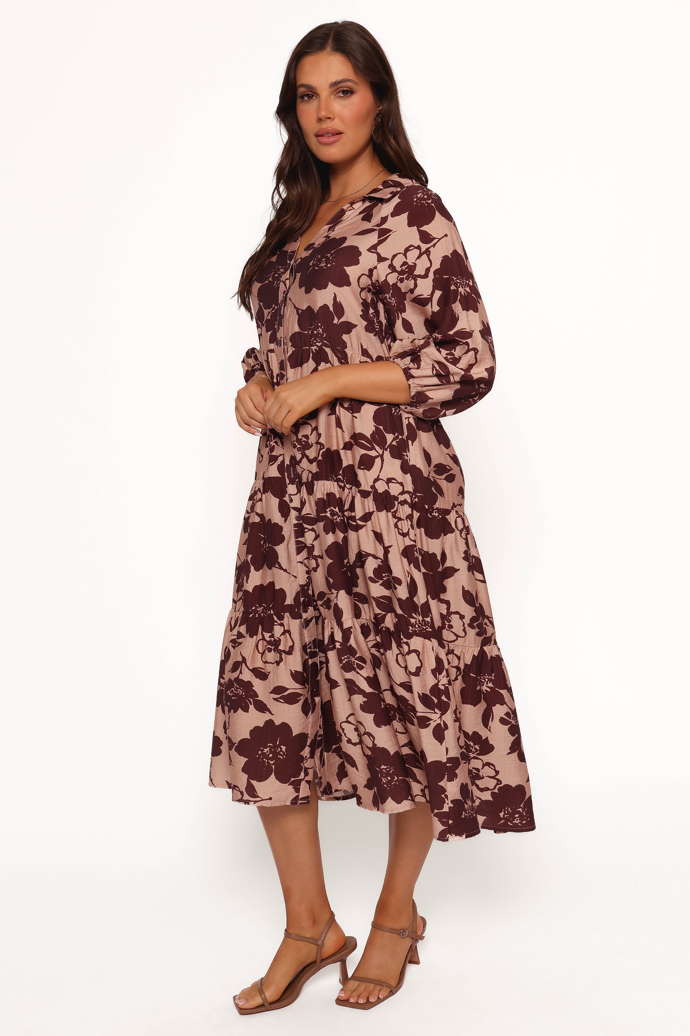Isaac Maxi Dress - Brown Floral-Ladys Street