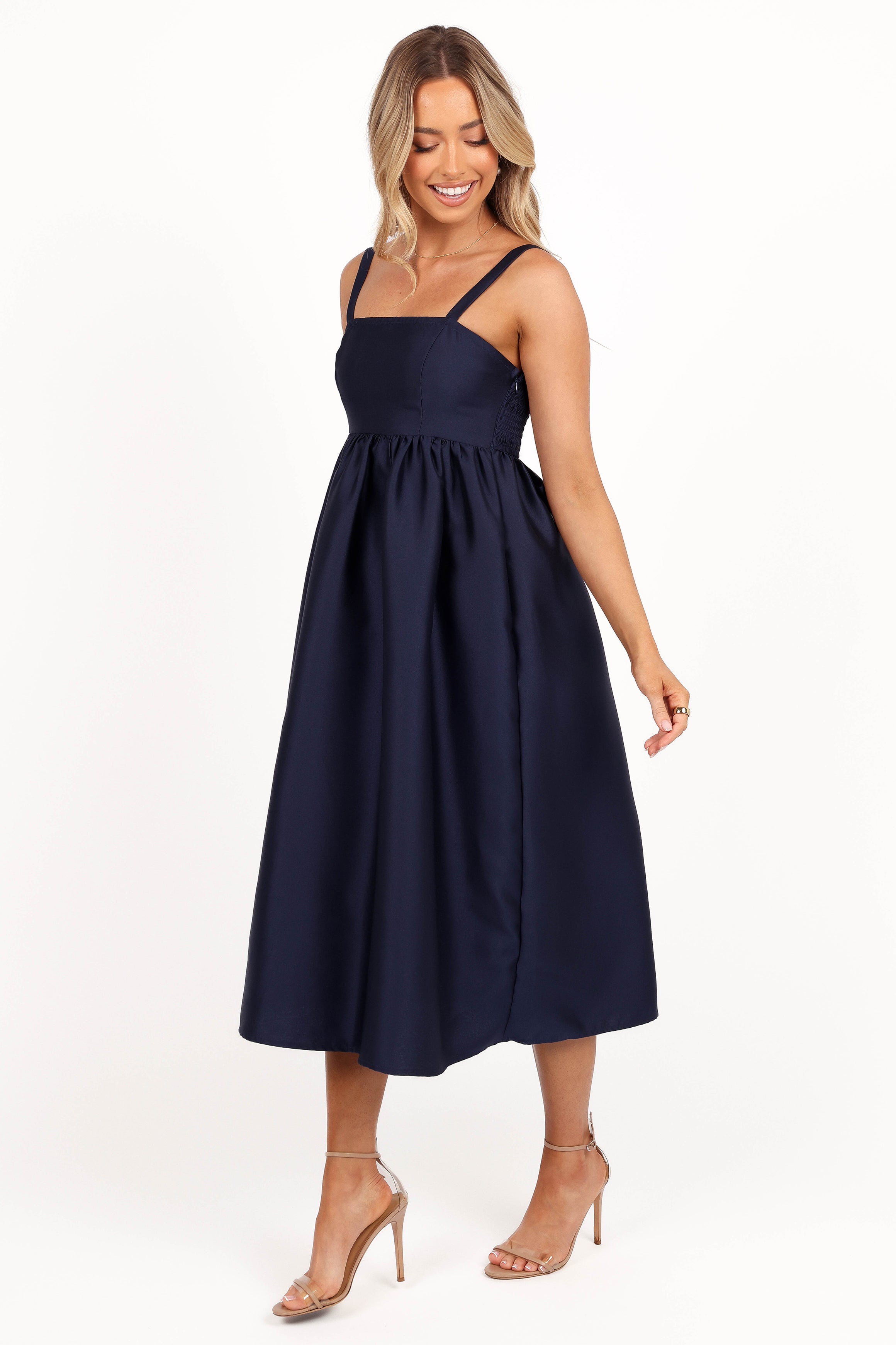 Isla Midi Dress - Navy-Ladys Street