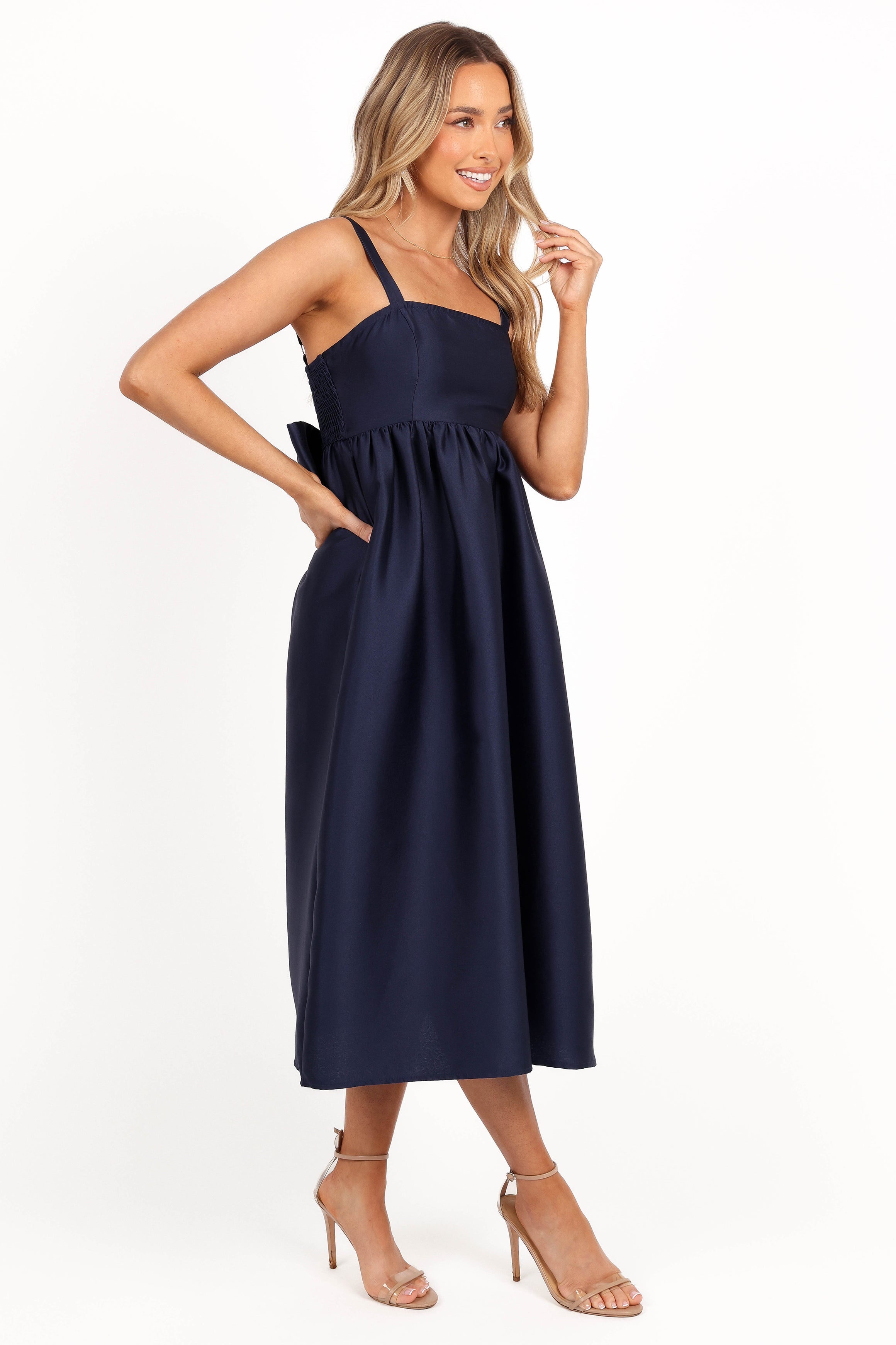 Isla Midi Dress - Navy-Ladys Street