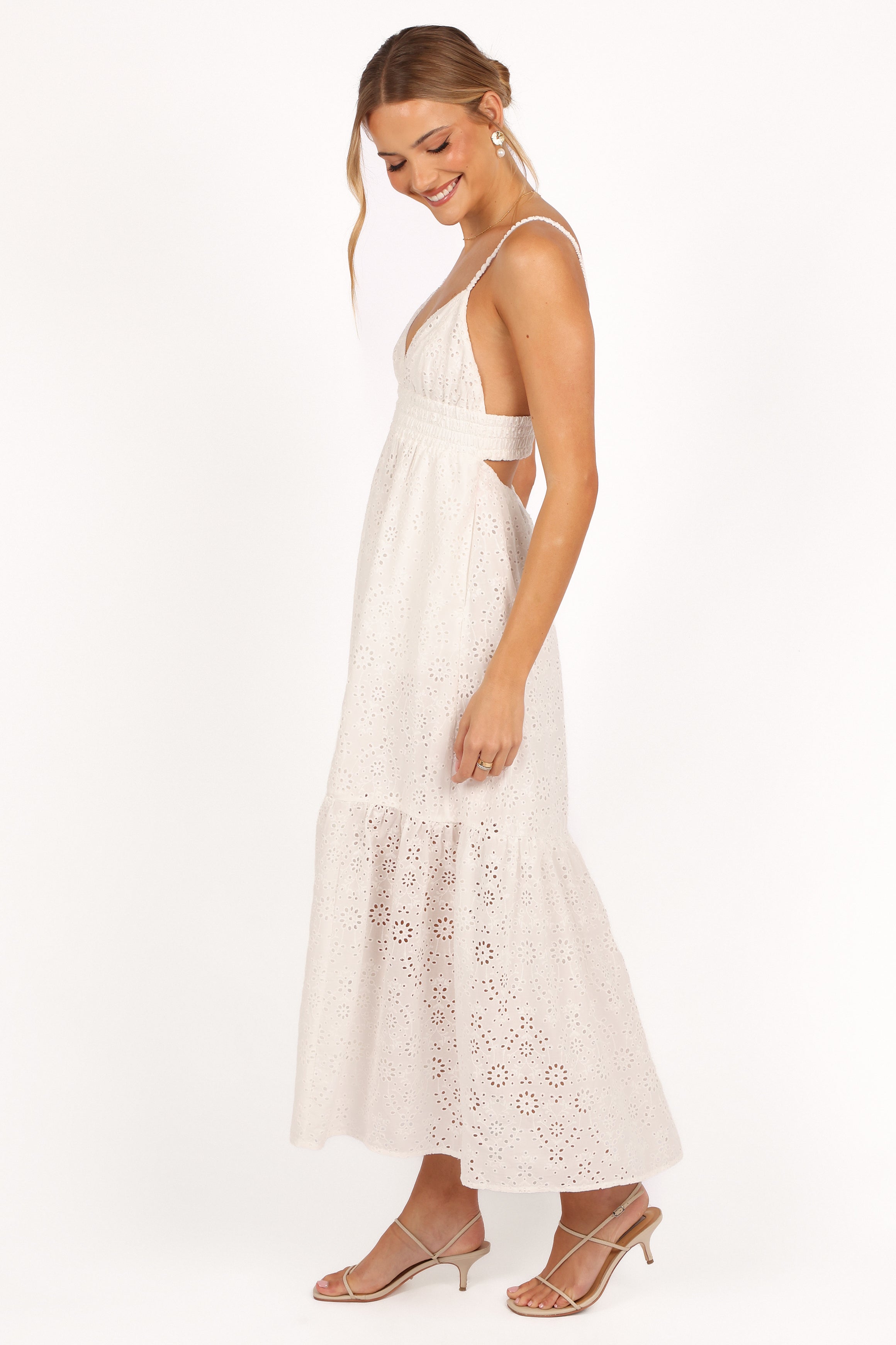 Ivannah Midi Dress - Ivory-Ladys Street