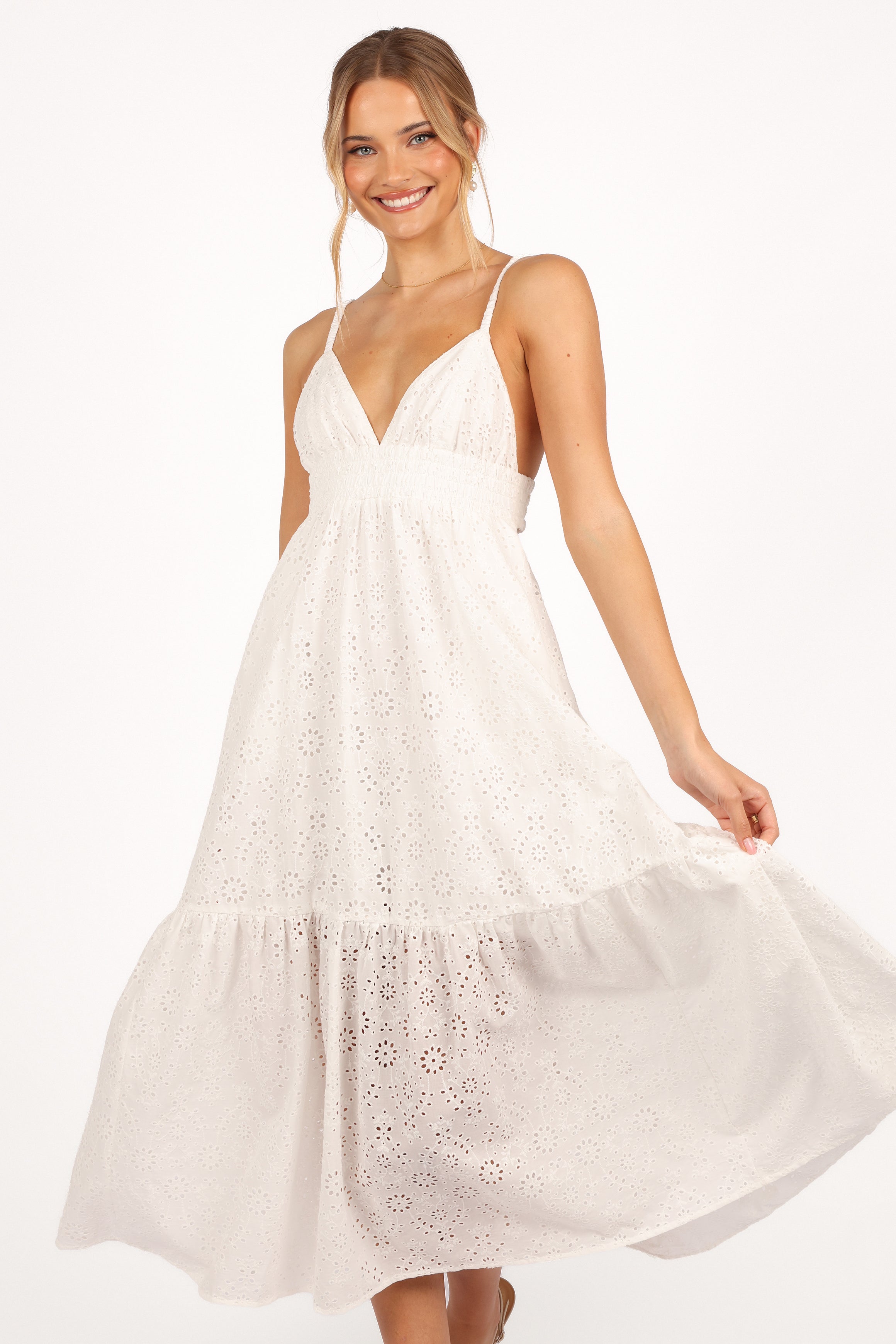 Ivannah Midi Dress - Ivory-Ladys Street