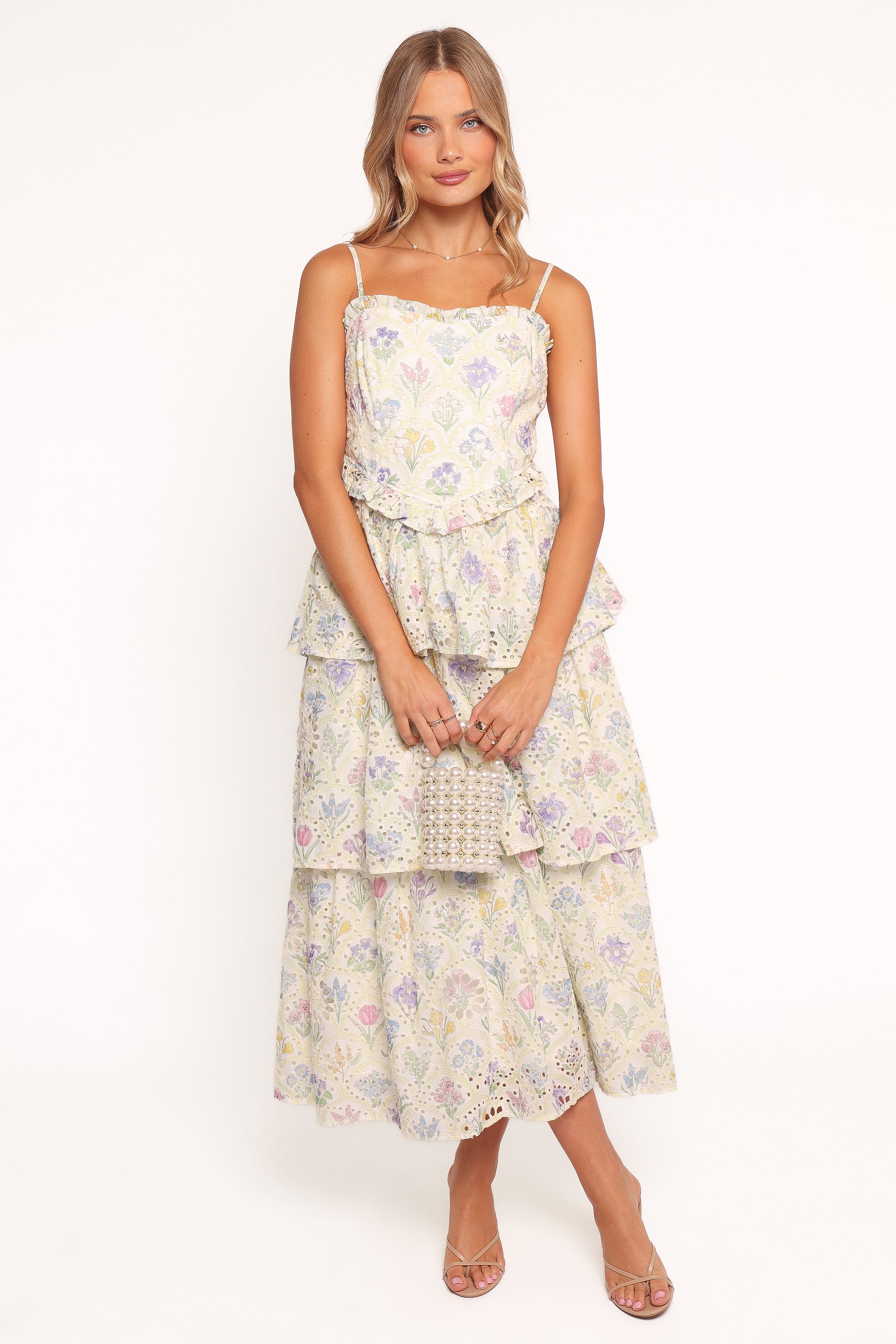 Iveta Midi Dress - Multi Floral-Ladys Street
