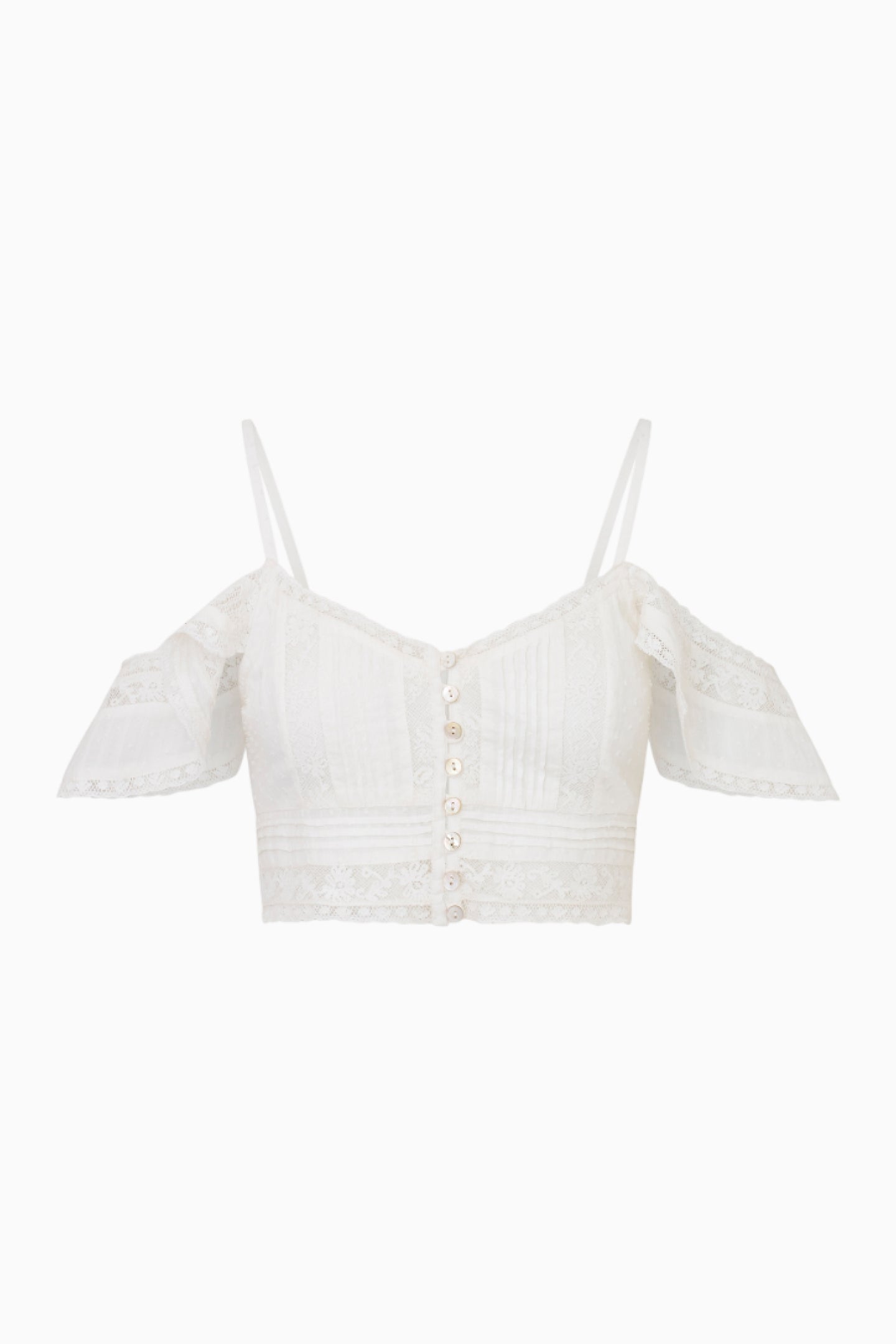 Jenae Cotton Off-The-Shoulder Crop Top-Charming Rule