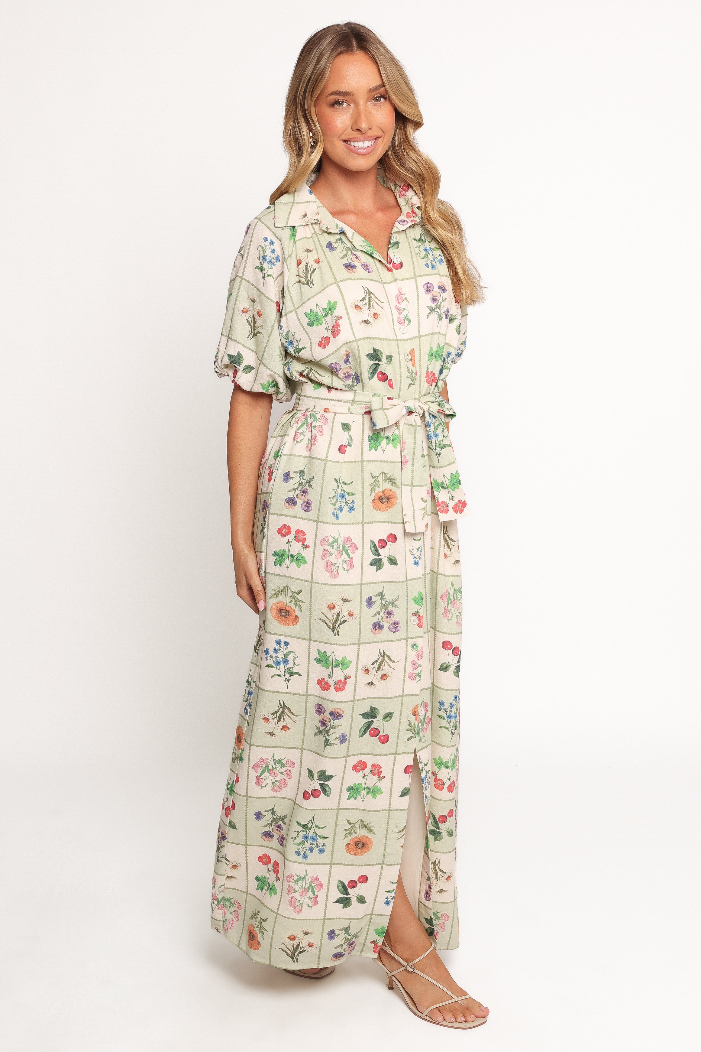 James Button Through Maxi Dress - Flower Market-Ladys Street