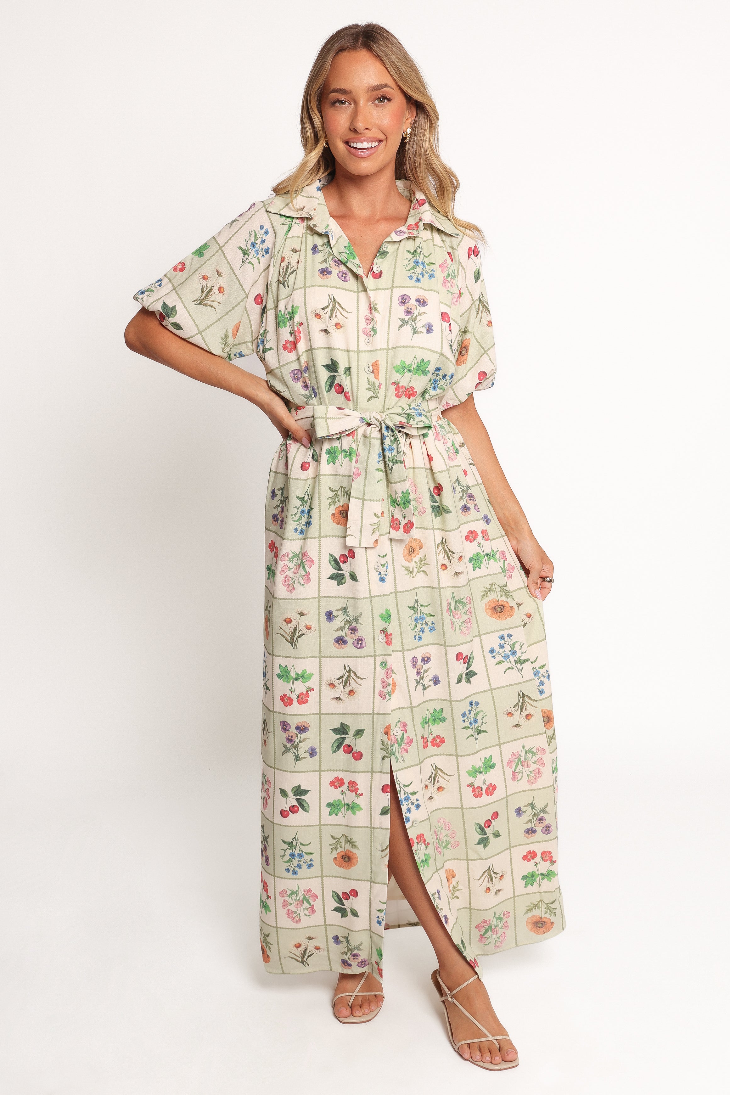 James Button Through Maxi Dress - Flower Market-Ladys Street