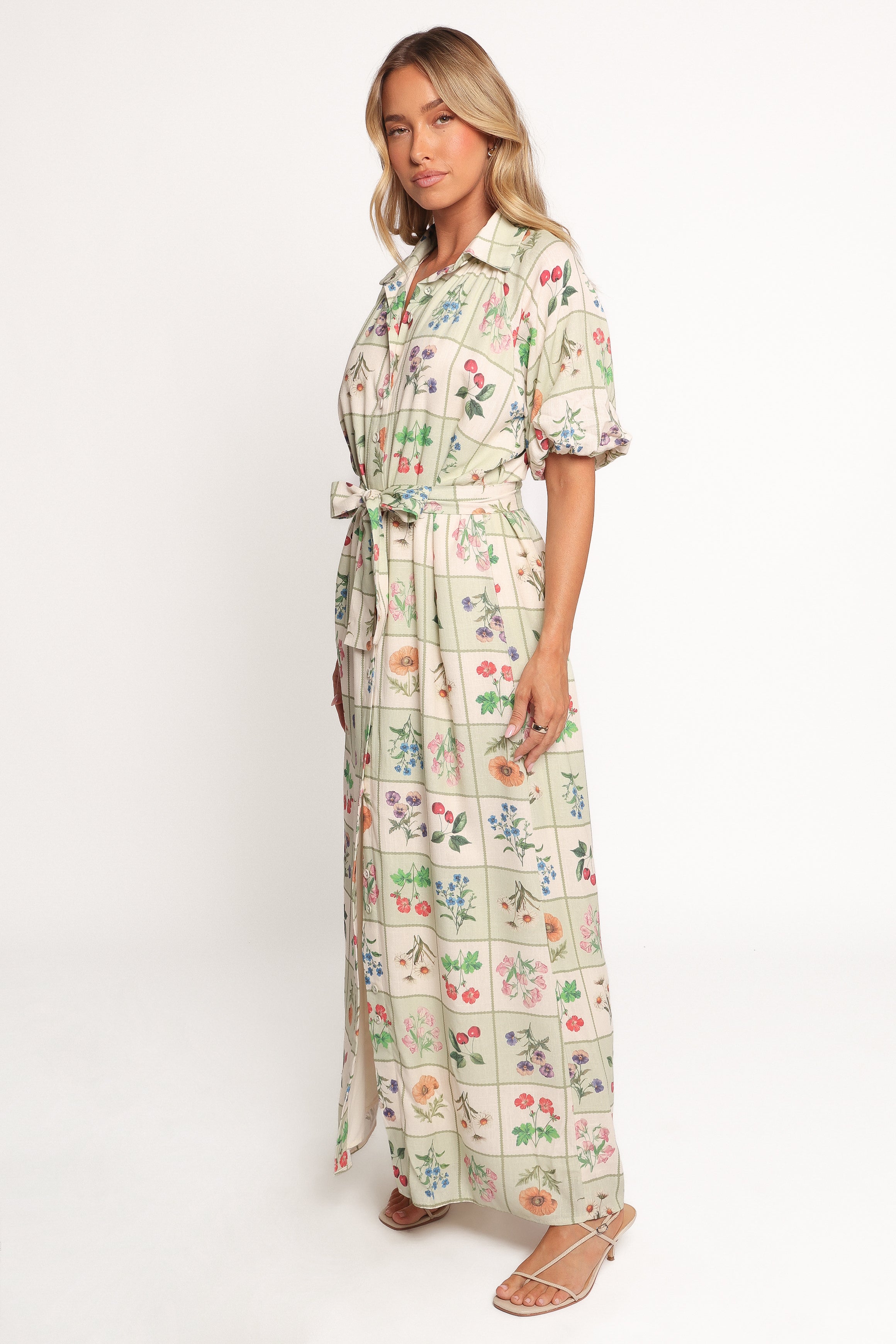 James Button Through Maxi Dress - Flower Market-Ladys Street