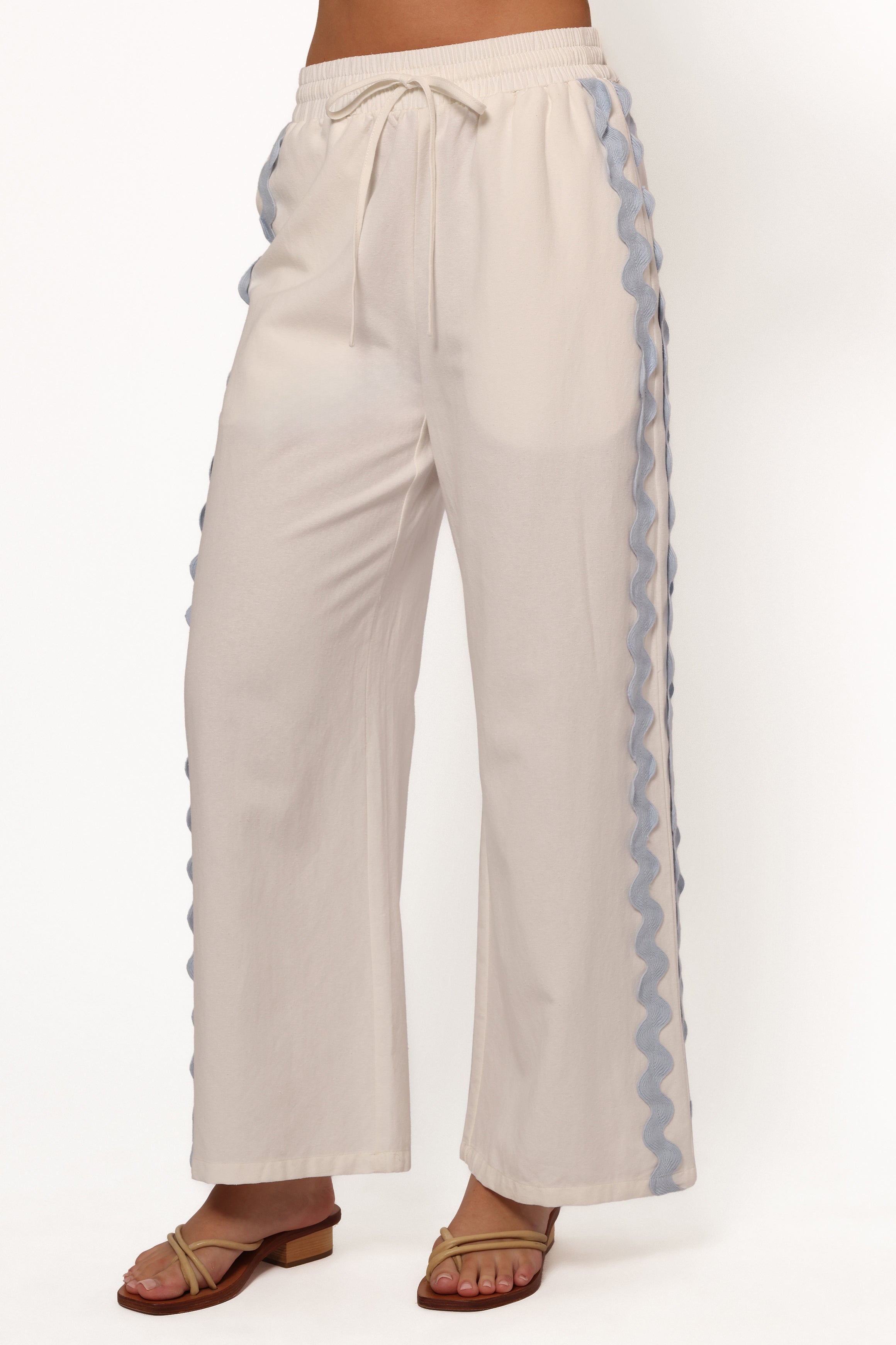 Jasinta Pants - Cream Blue-Ladys Street
