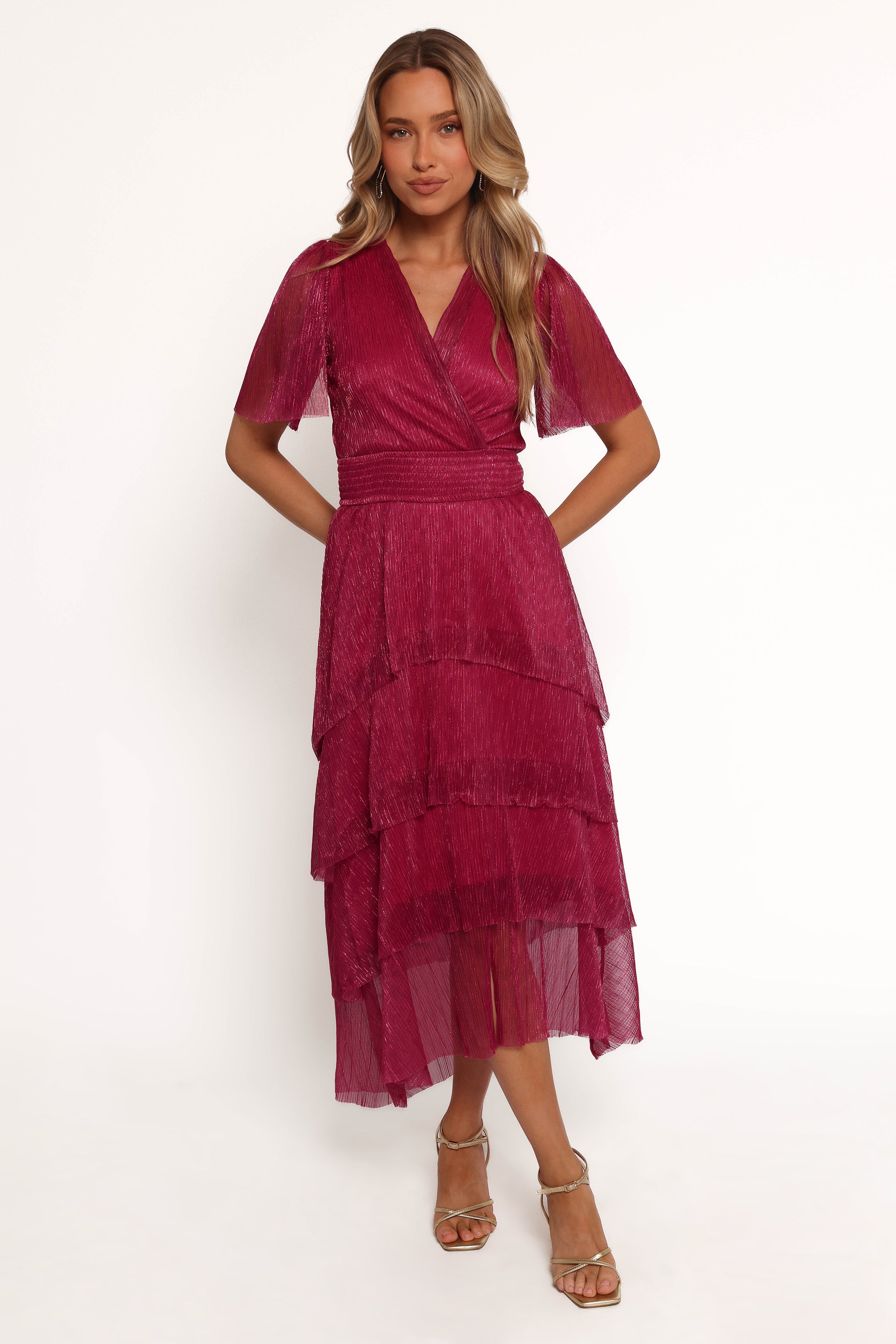 Jasmin Midi Dress - Pink-Ladys Street