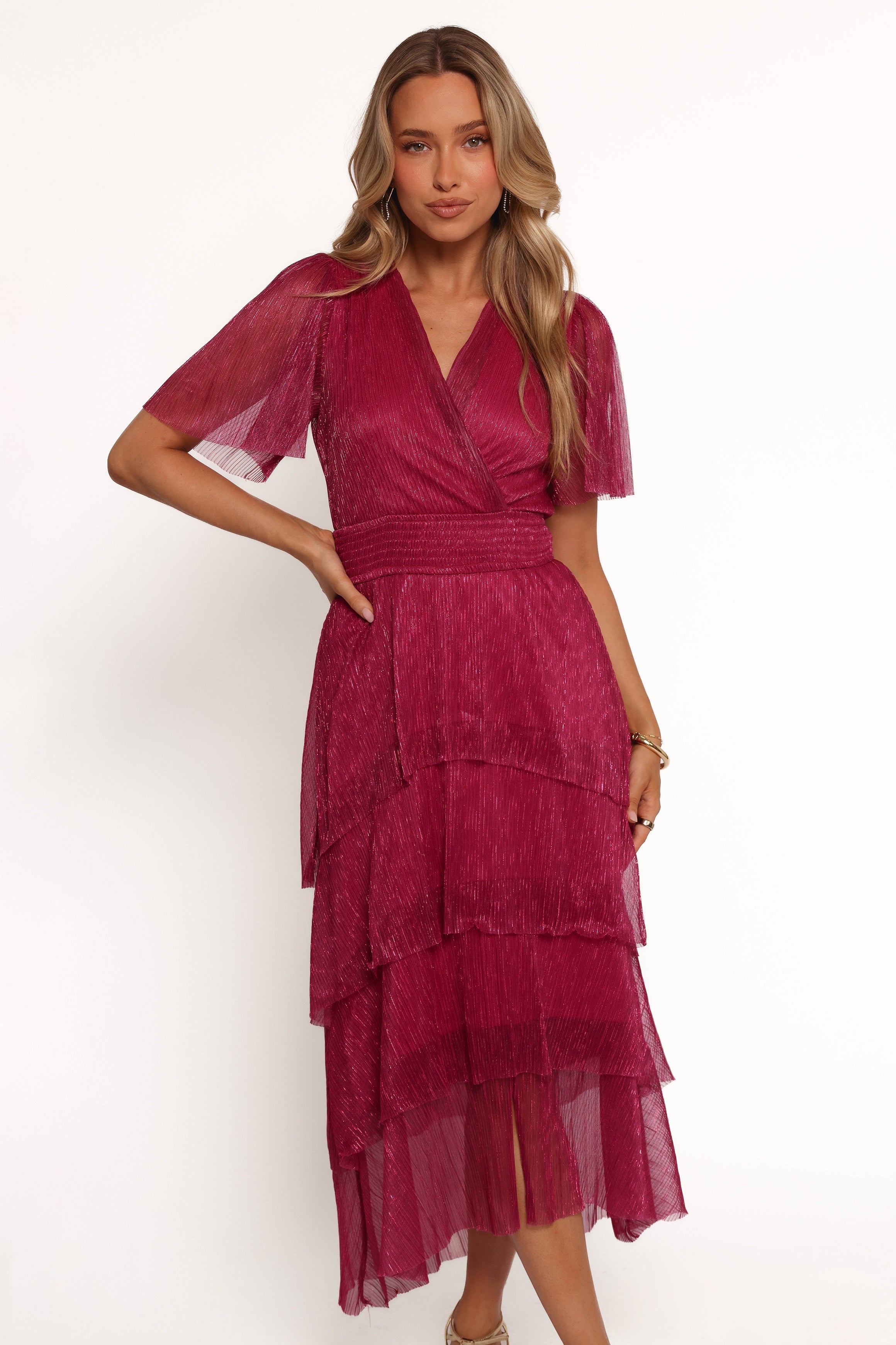 Jasmin Midi Dress - Pink-Ladys Street