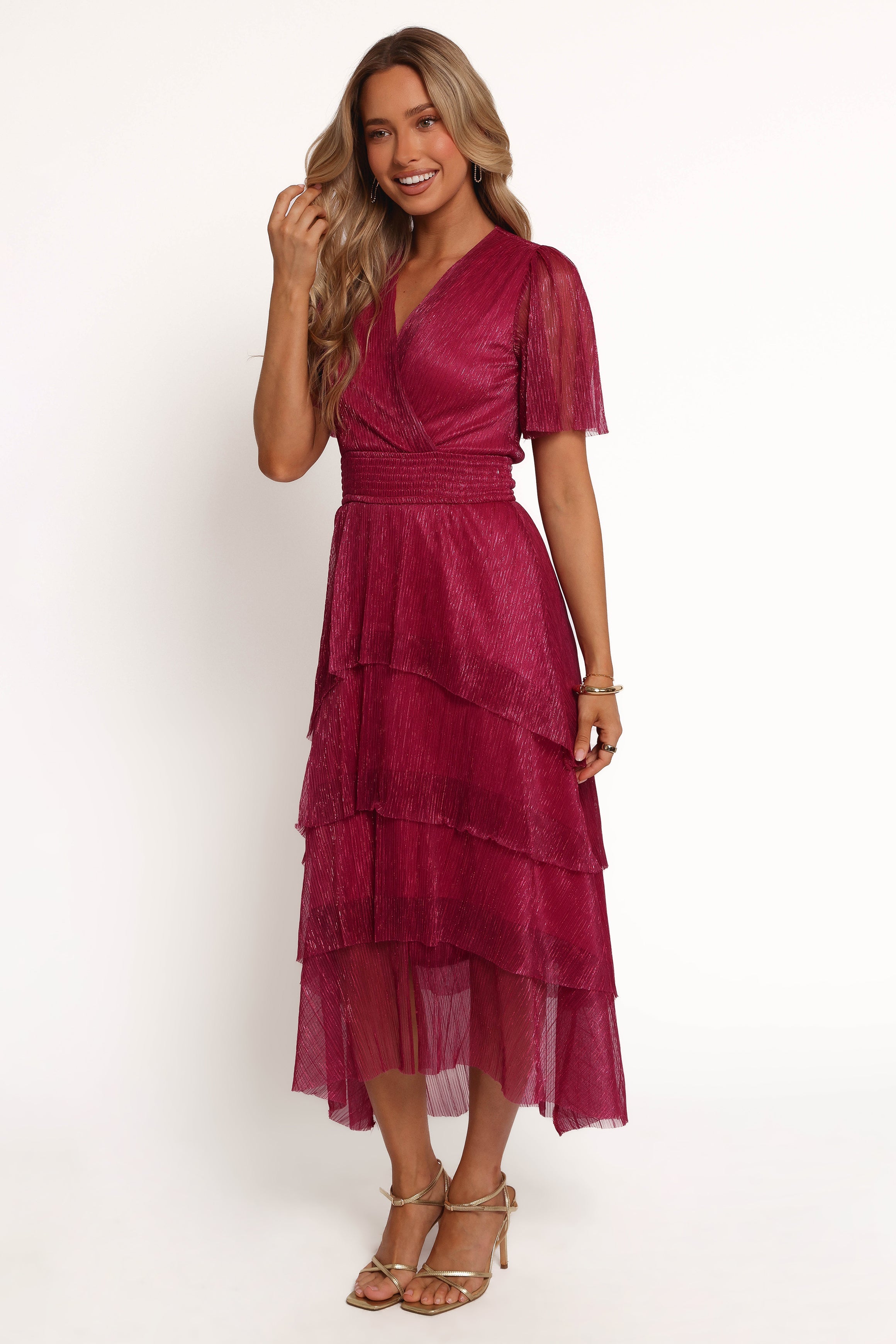 Jasmin Midi Dress - Pink-Ladys Street