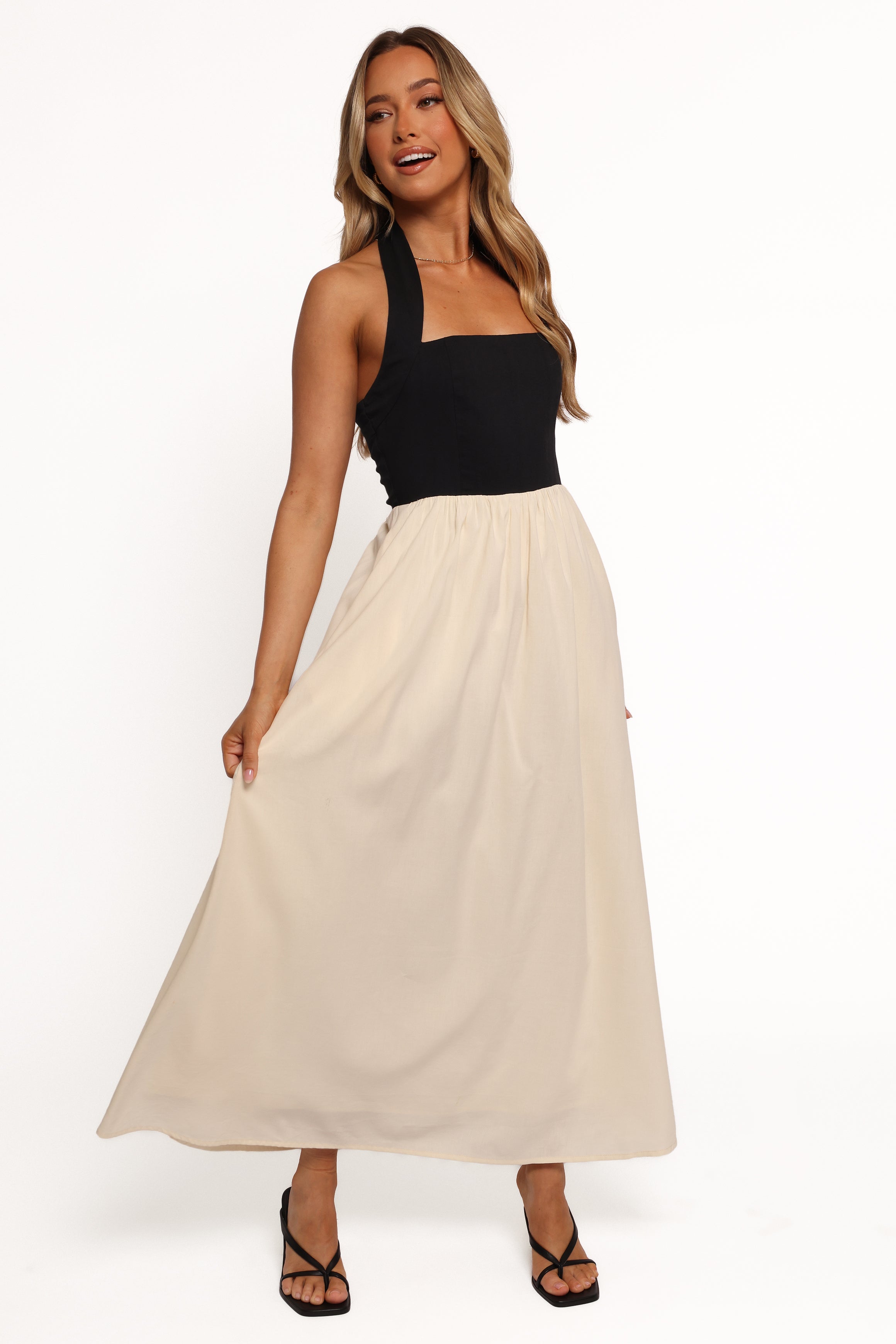 Jayden Maxi Dress - Black Cream-Ladys Street