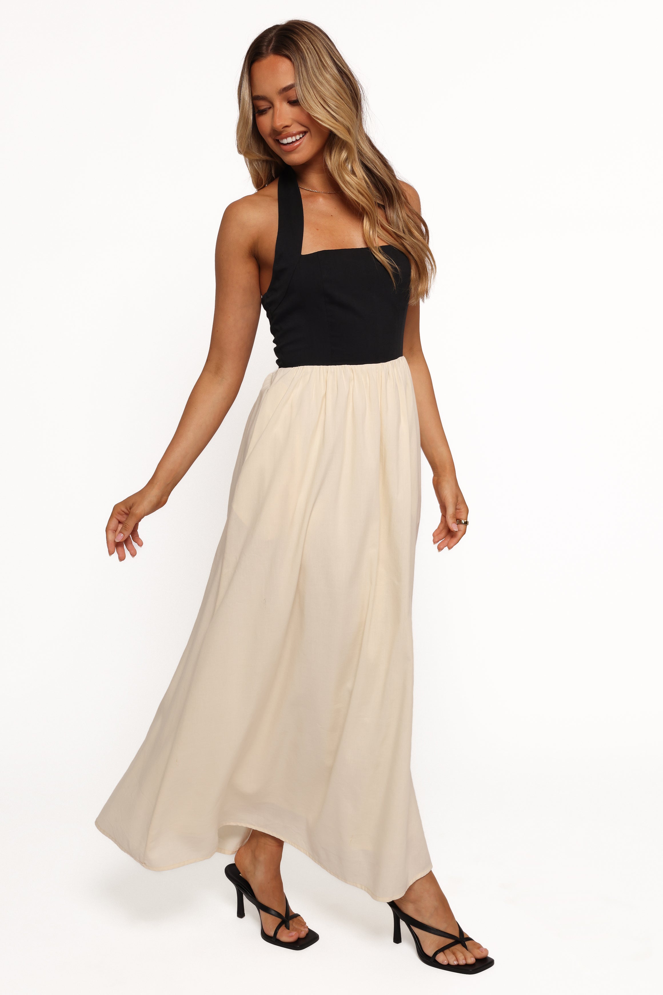 Jayden Maxi Dress - Black Cream-Ladys Street