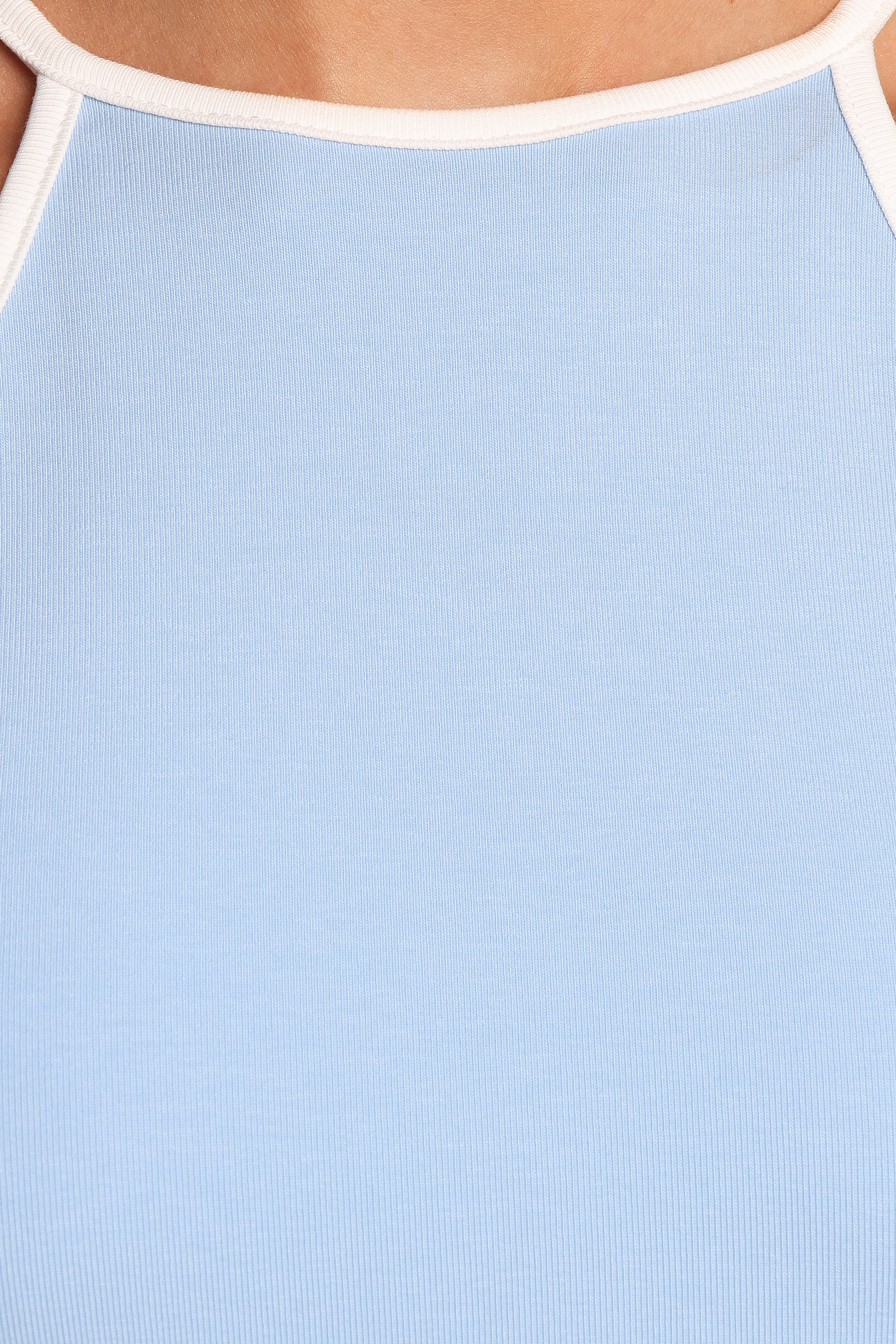 Jazzie Knit Tank - White Pale Blue-Ladys Street