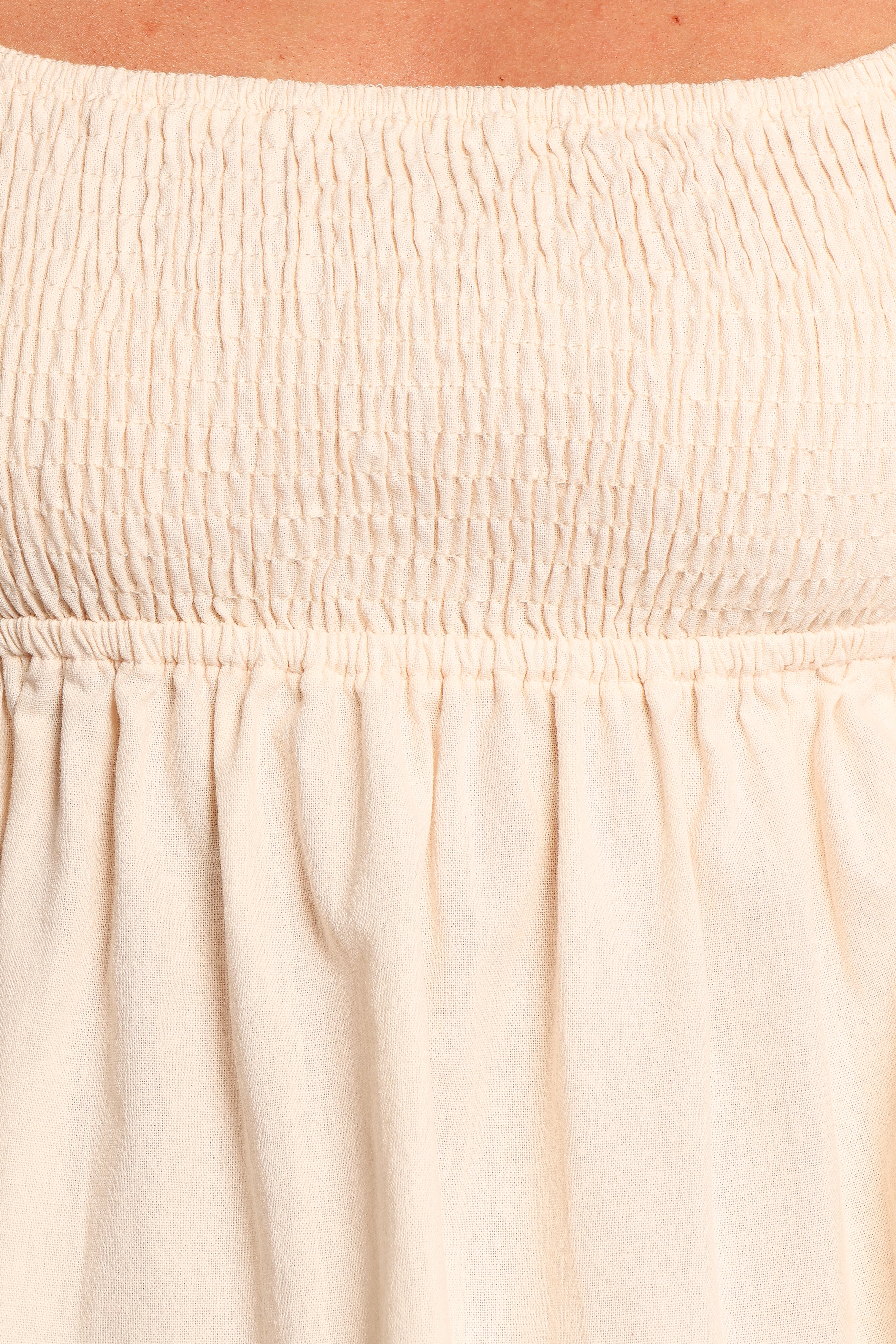 Jemima Puff Sleeve Top - Beige-Ladys Street