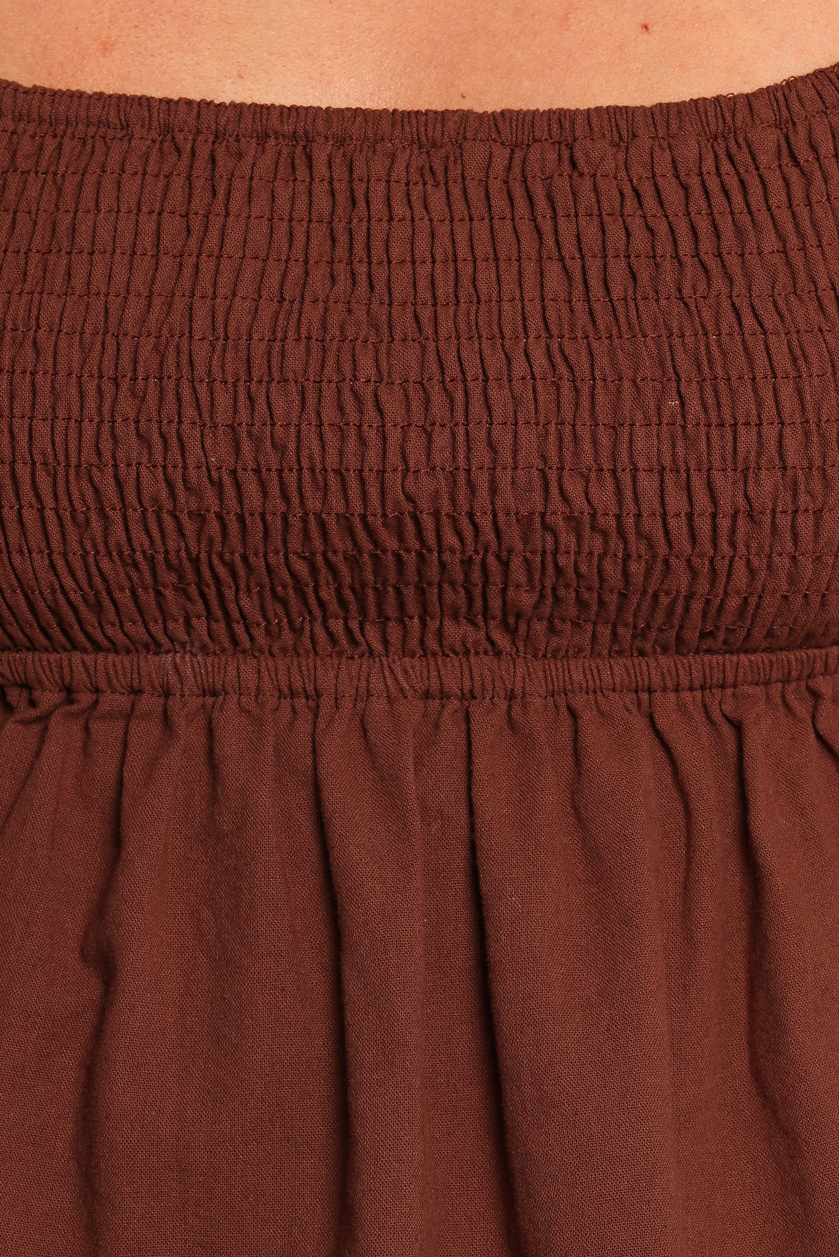 Jemima Puff Sleeve Top - Chocolate-Ladys Street