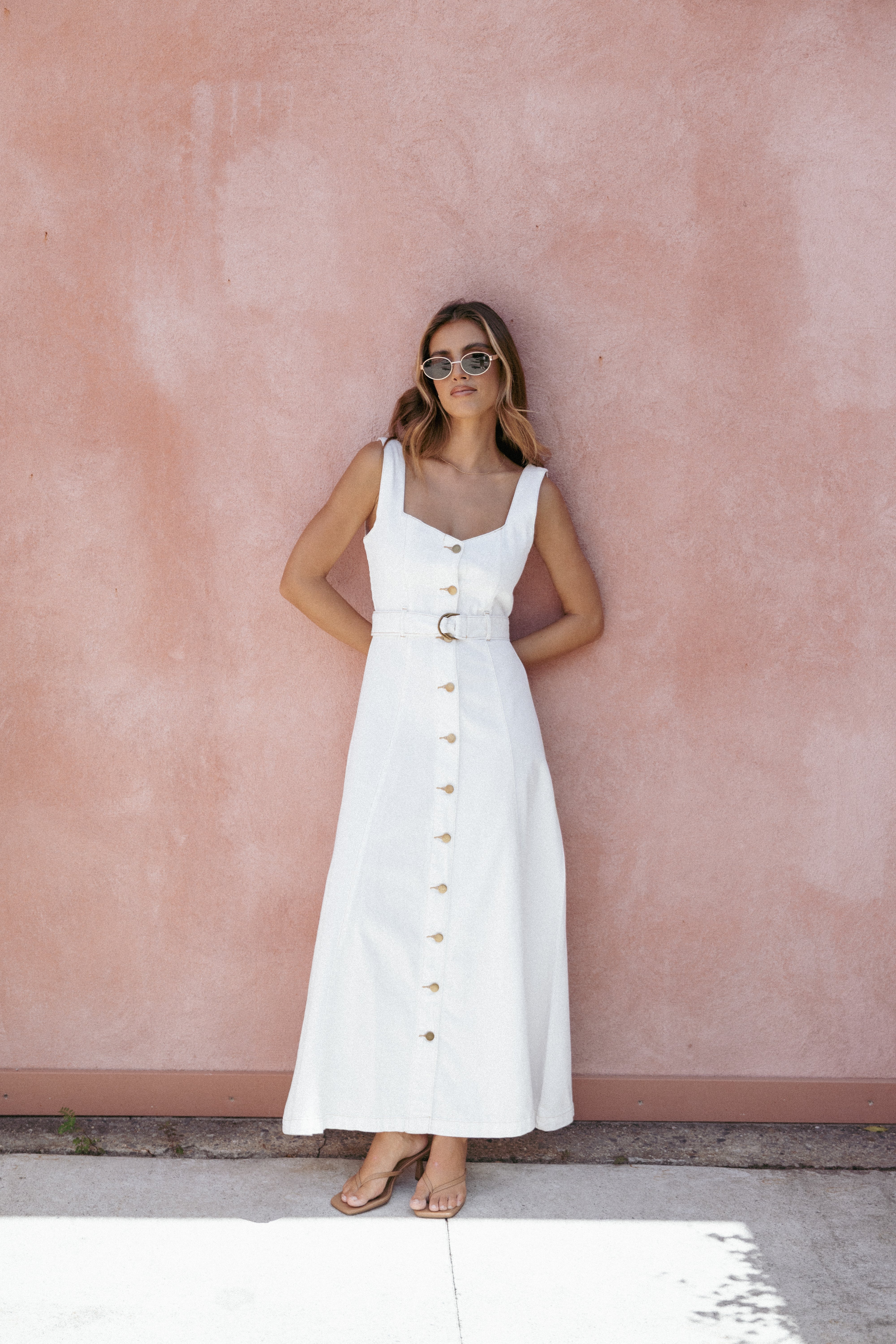 Jennings Midi Dress - White-Ladys Street