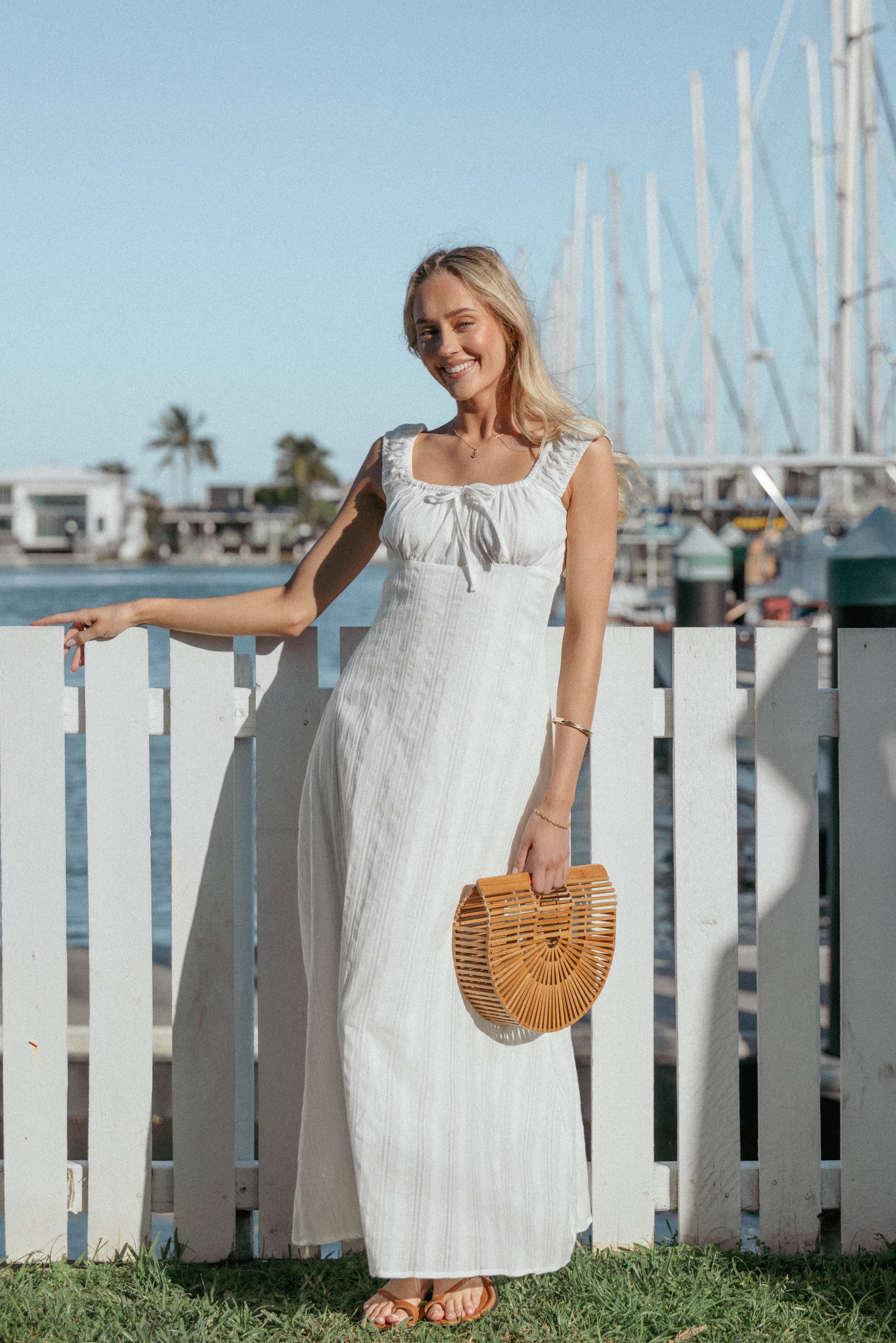 Jessalyn Maxi Dress - White-Ladys Street