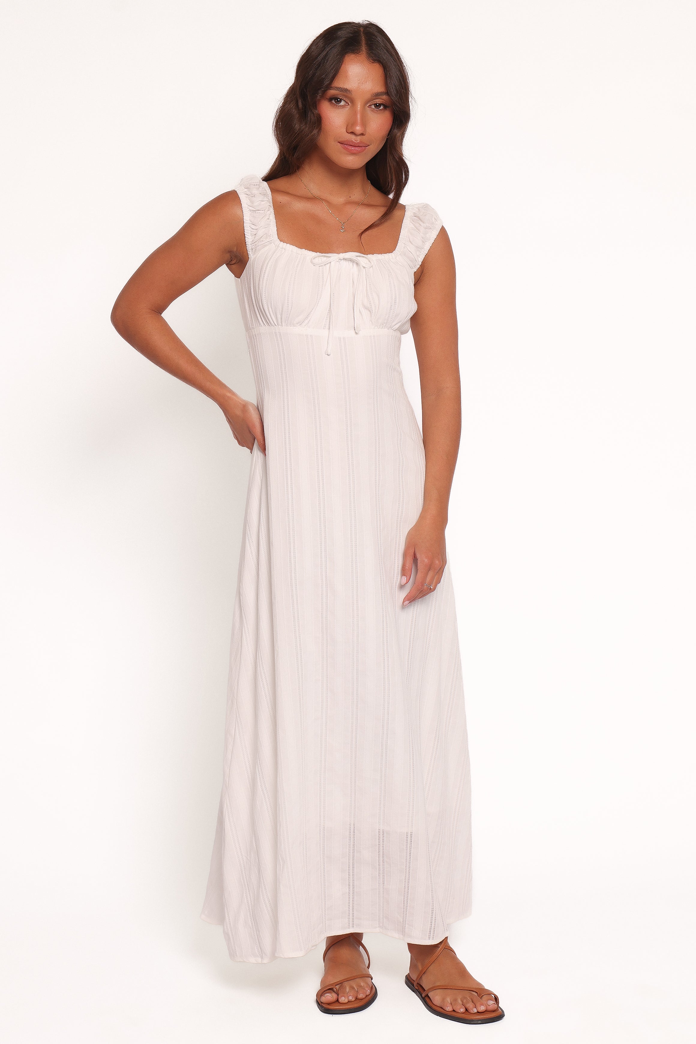 Jessalyn Maxi Dress - White-Ladys Street