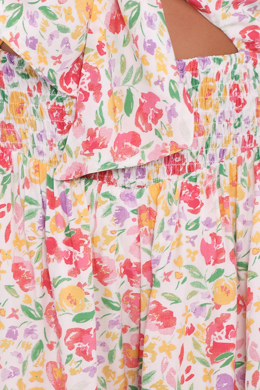 Jessie Tie Front Romper - Multi-Ladys Street