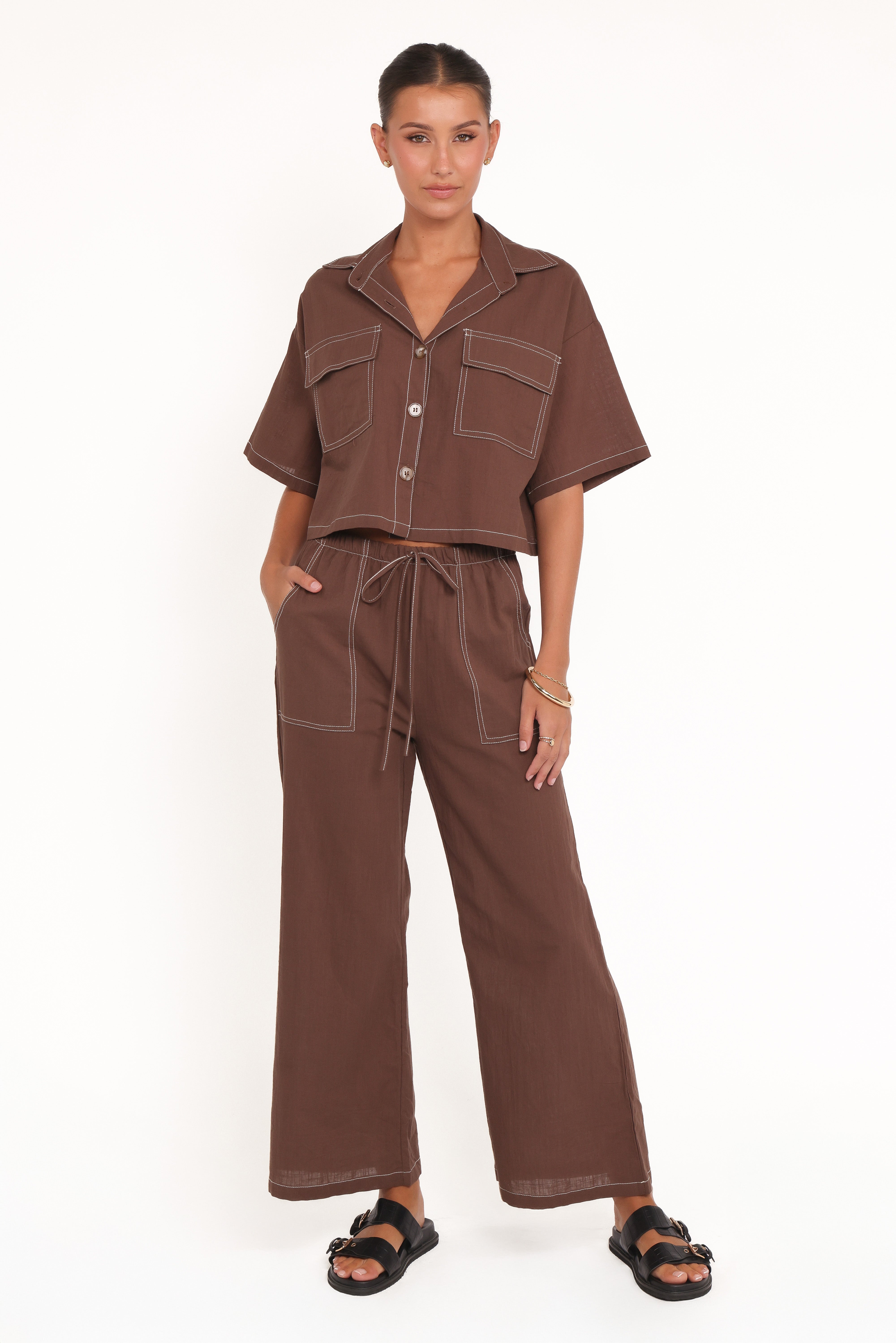 Jill Pant Set - Chocolate-Ladys Street