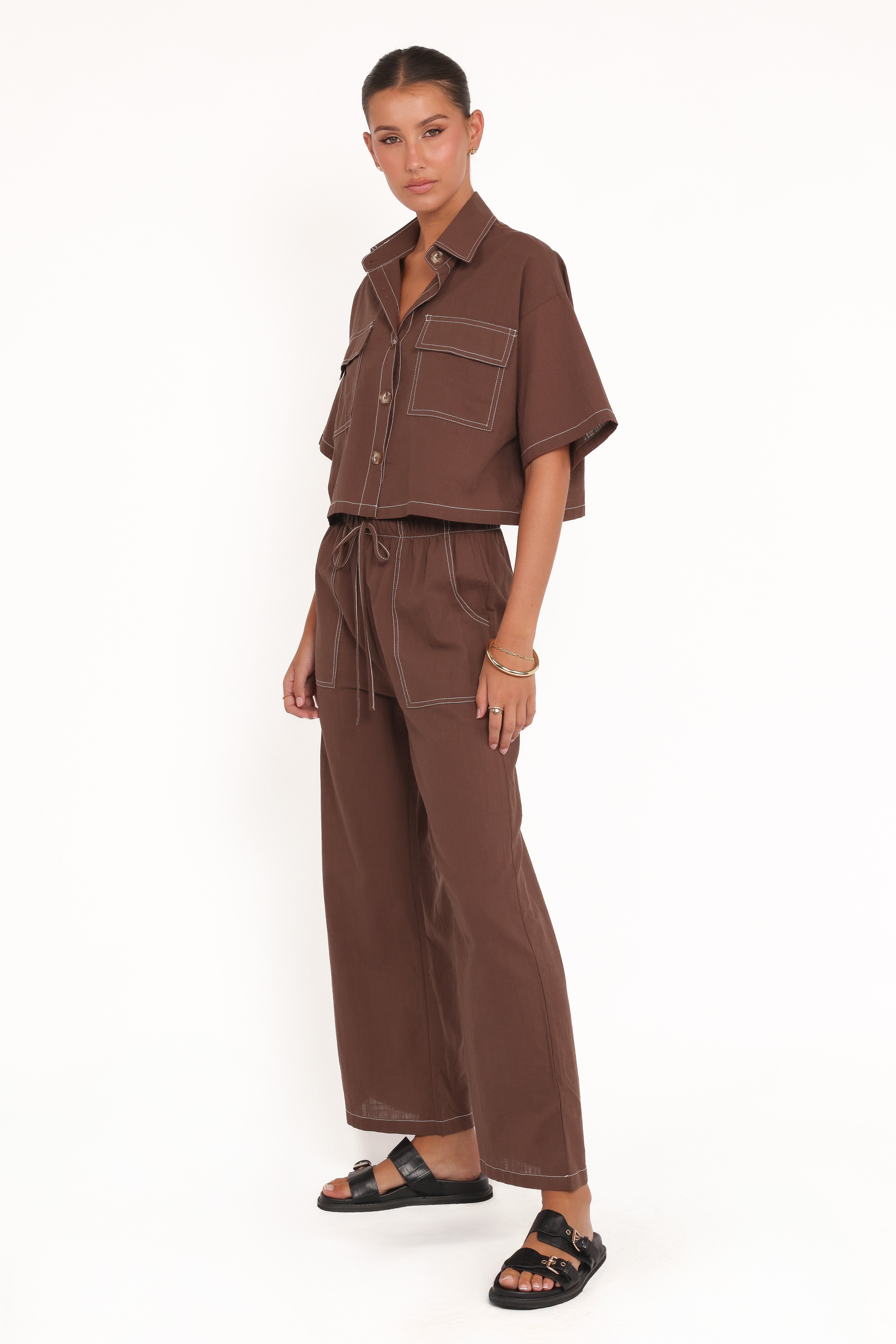 Jill Pant Set - Chocolate-Ladys Street