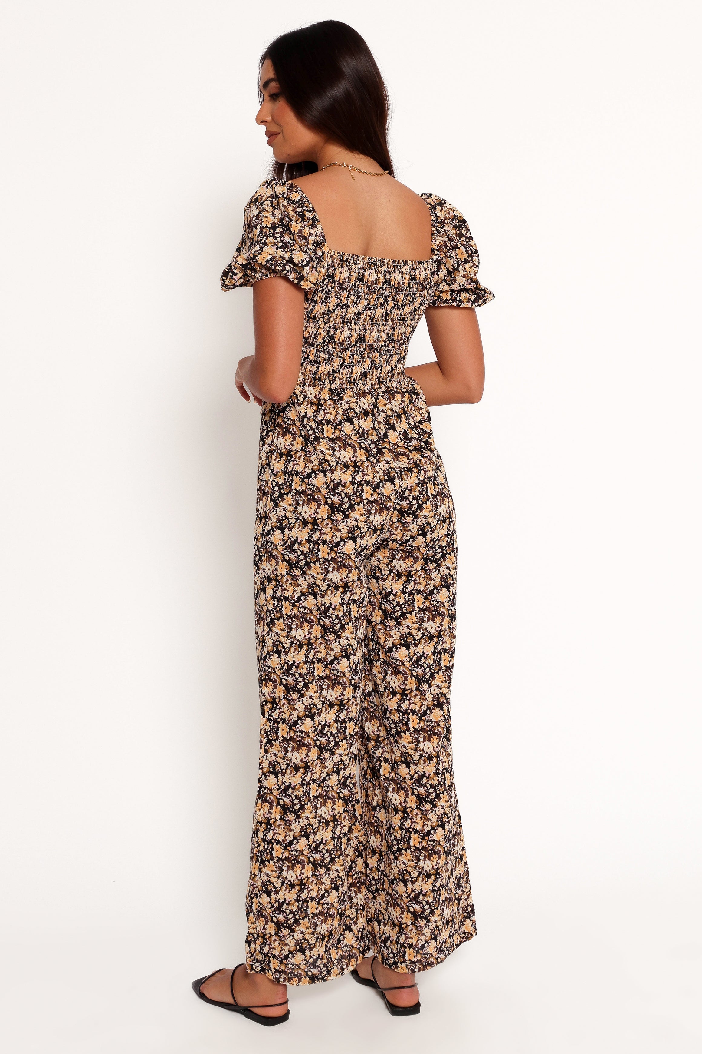 Jolene Jumpsuit - Black Ditsy Floral-Ladys Street