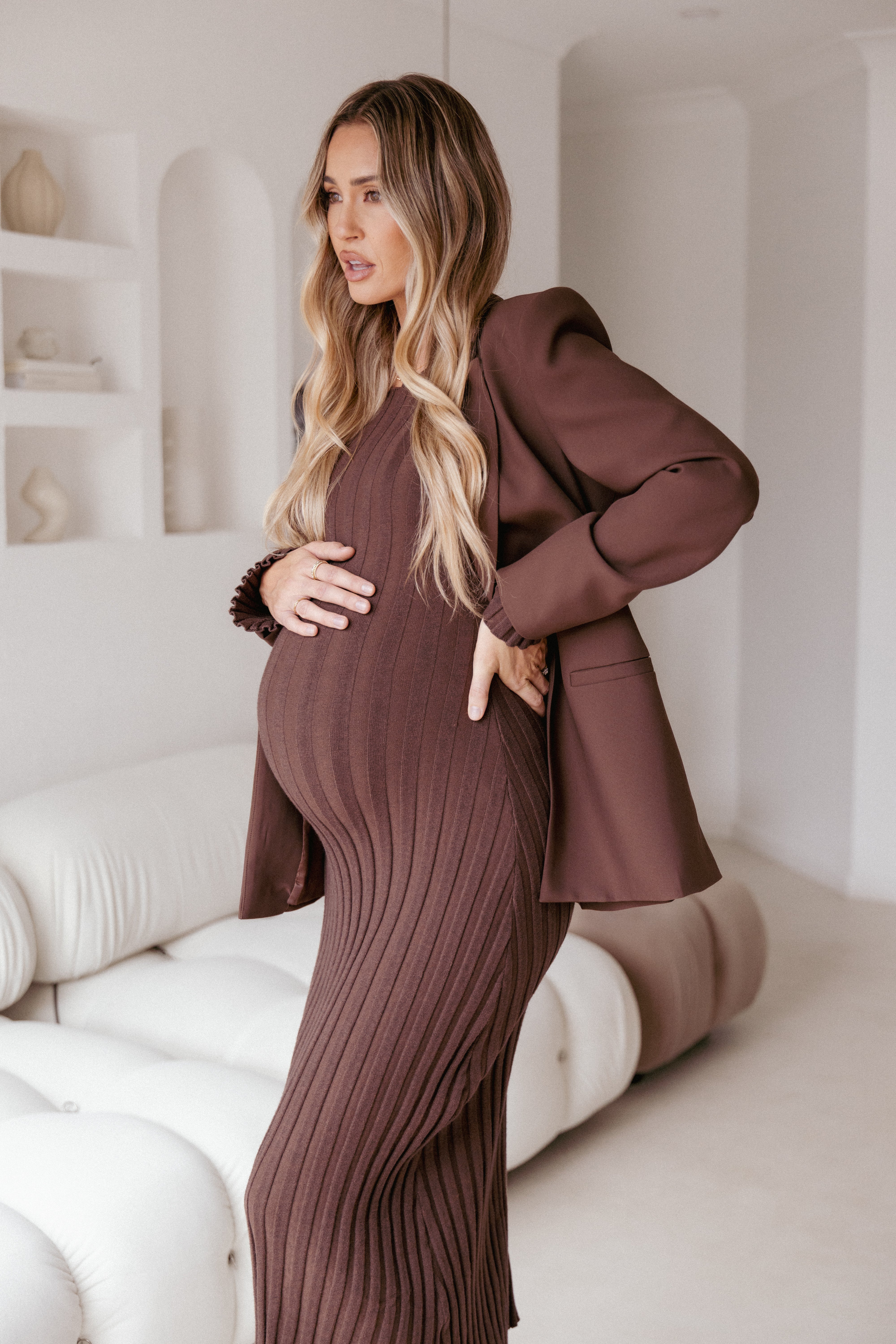 Jolene Long Sleeve Maxi Dress - Brown-Ladys Street