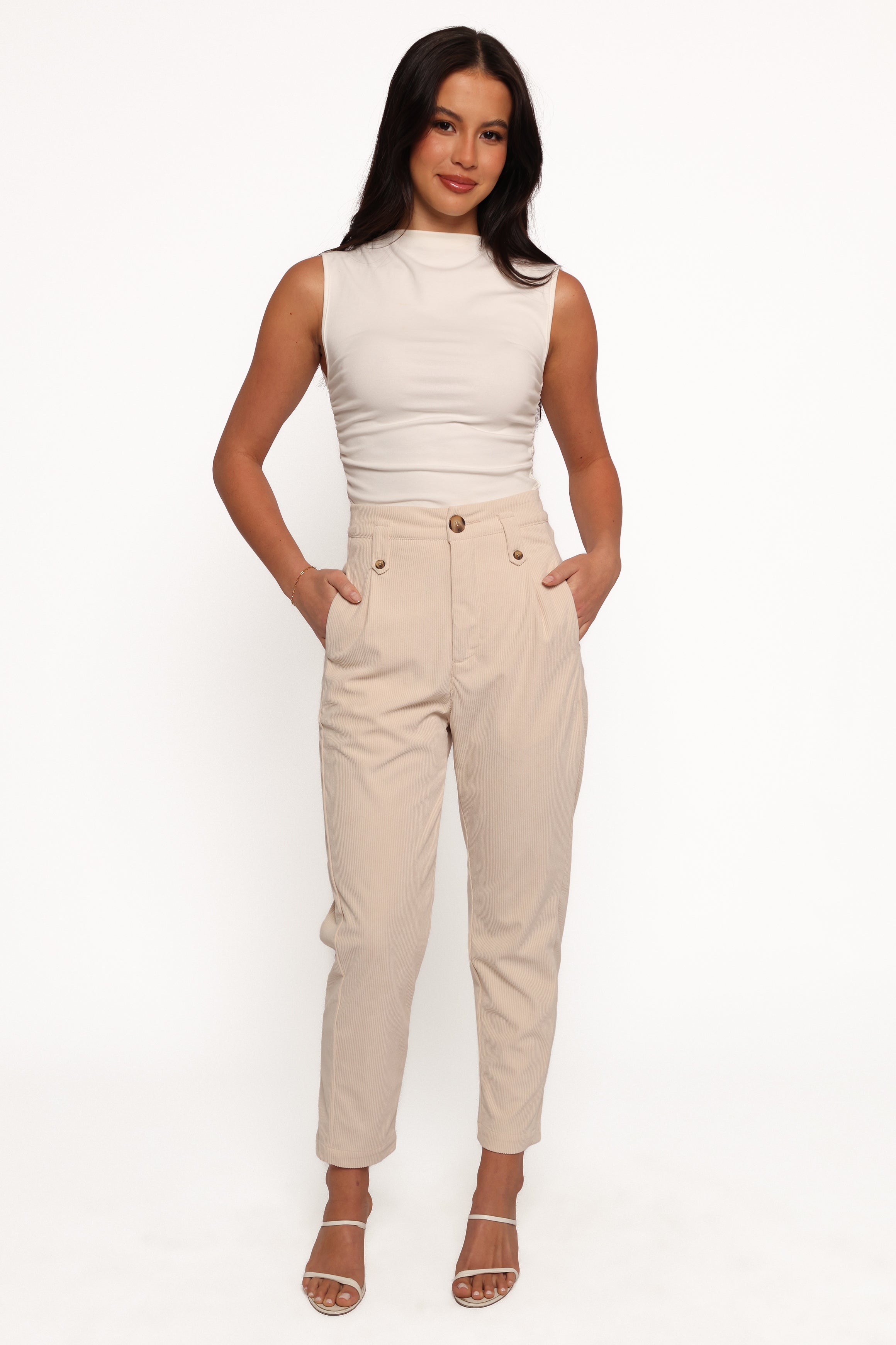 Jones Cord Pant - Cream-Ladys Street