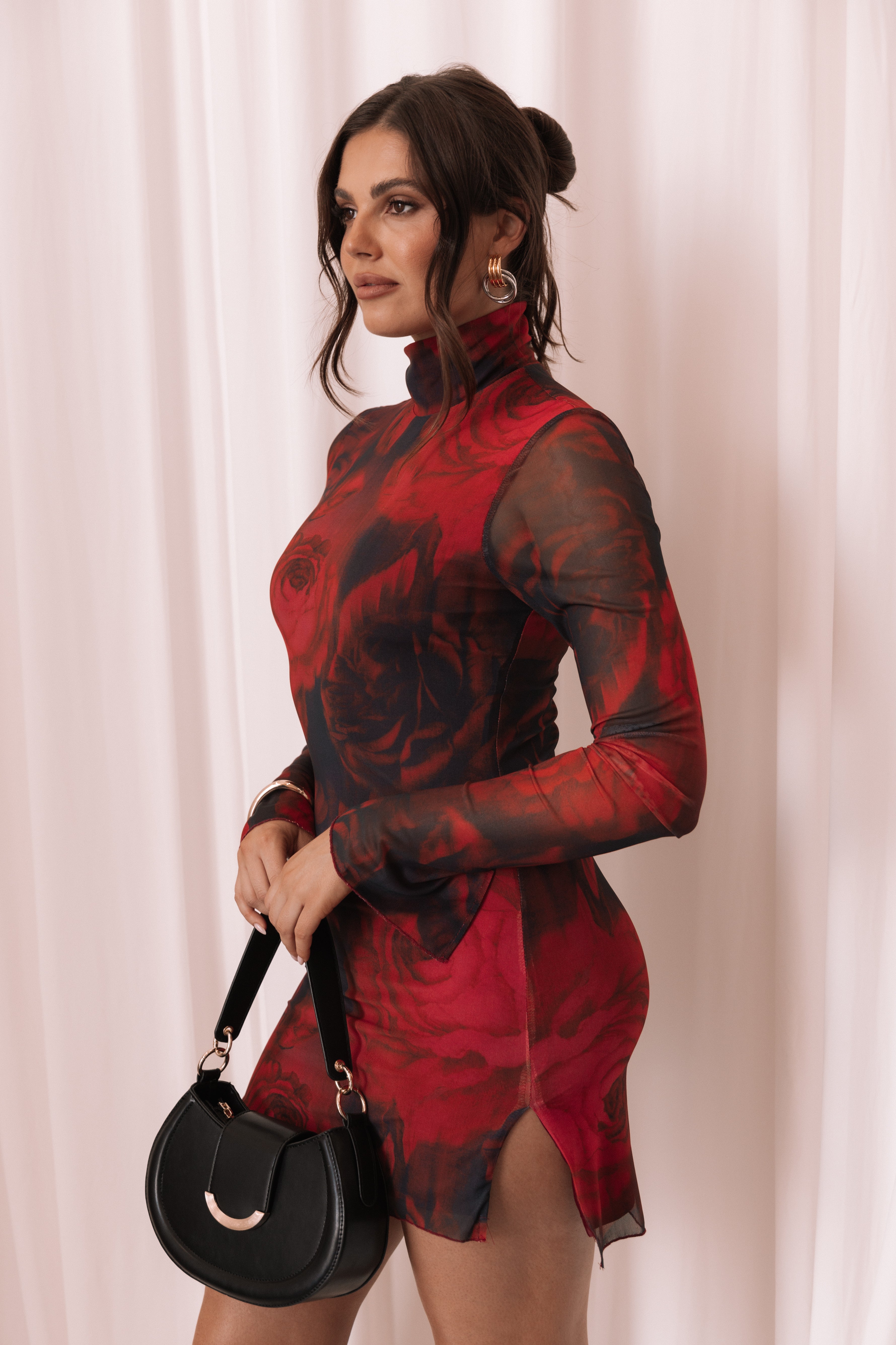 Jordi Mini Dress - Giovanna Rose Print-Ladys Street