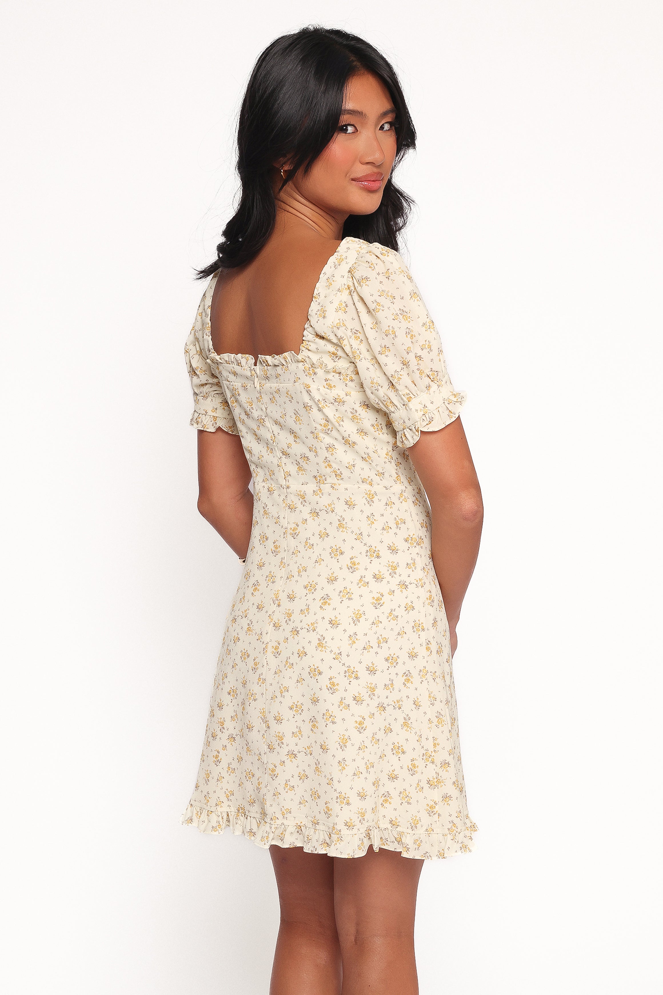 Joss Mini Dress - Cream Yellow-Ladys Street