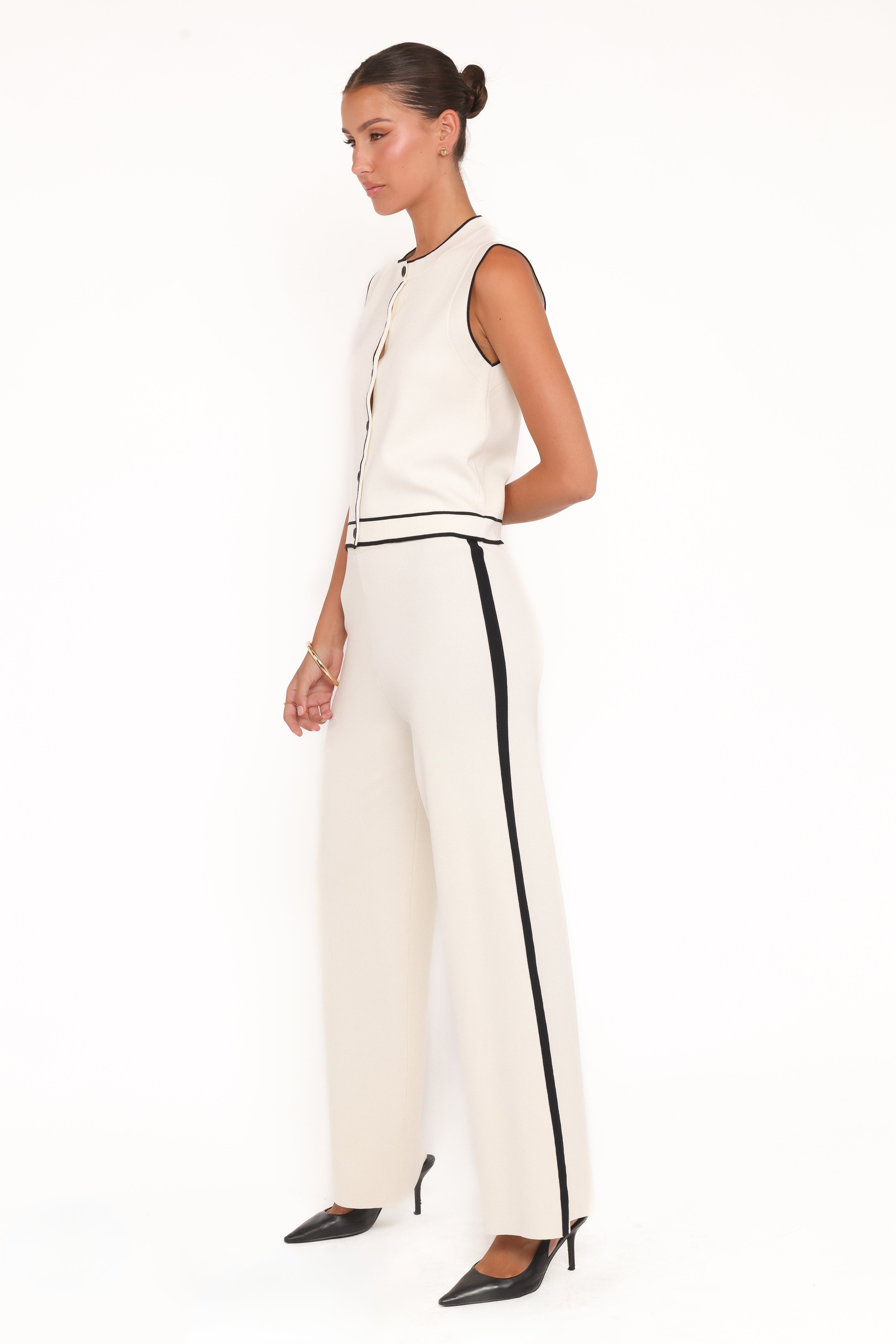 Jules Knitted Pant Set - White-Ladys Street