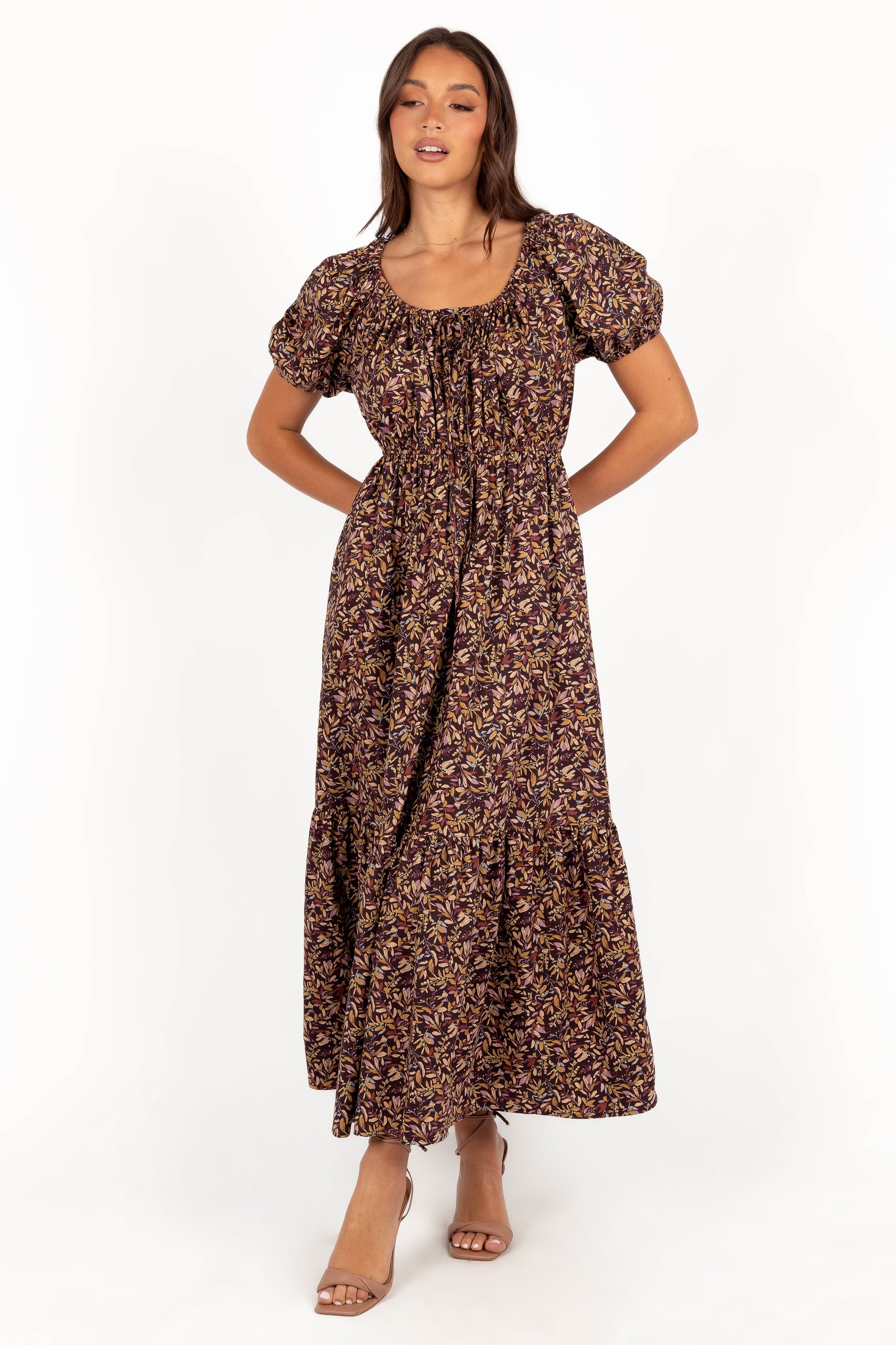 Juliana Maxi Dress - Plum Floral-Ladys Street
