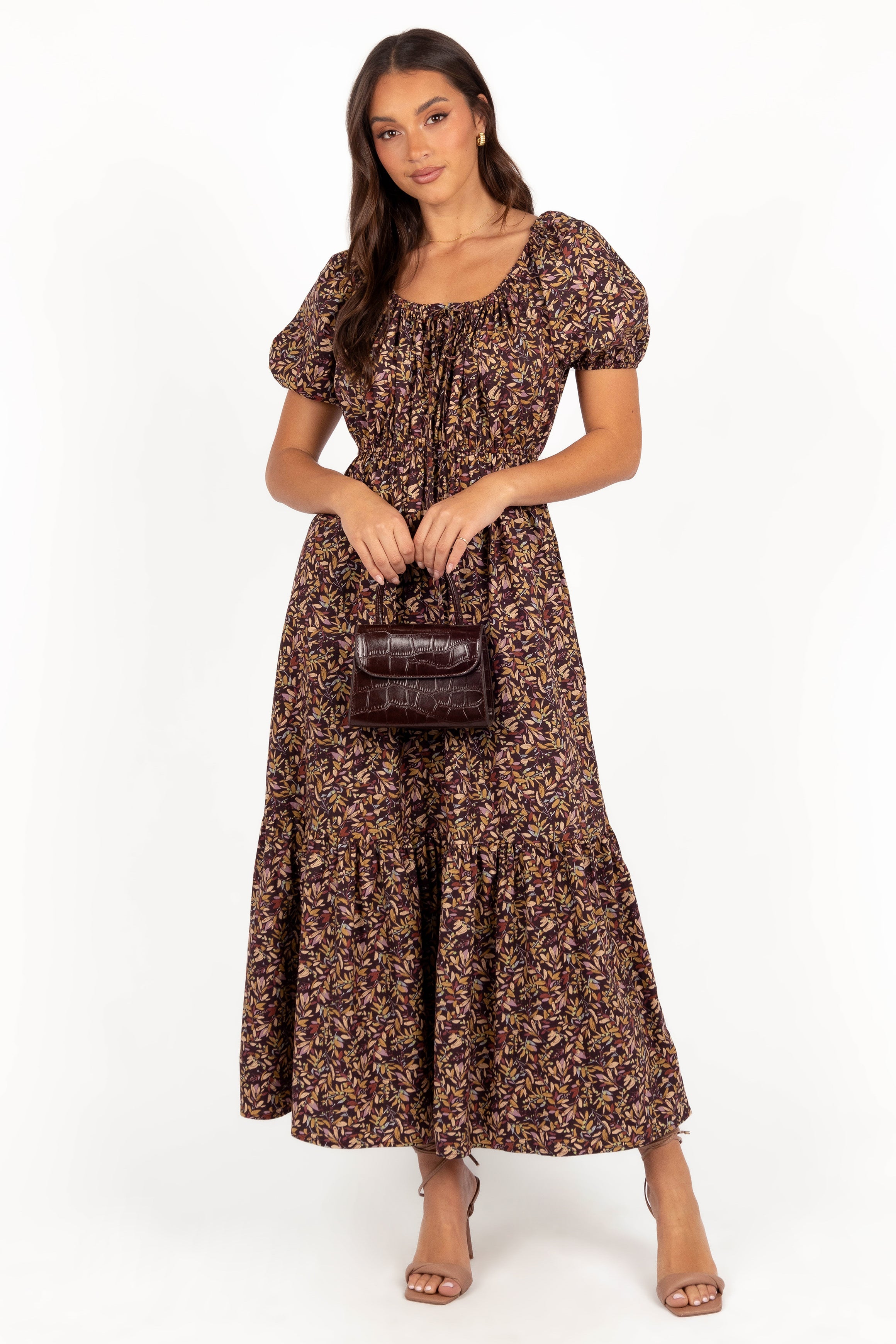 Juliana Maxi Dress - Plum Floral-Ladys Street