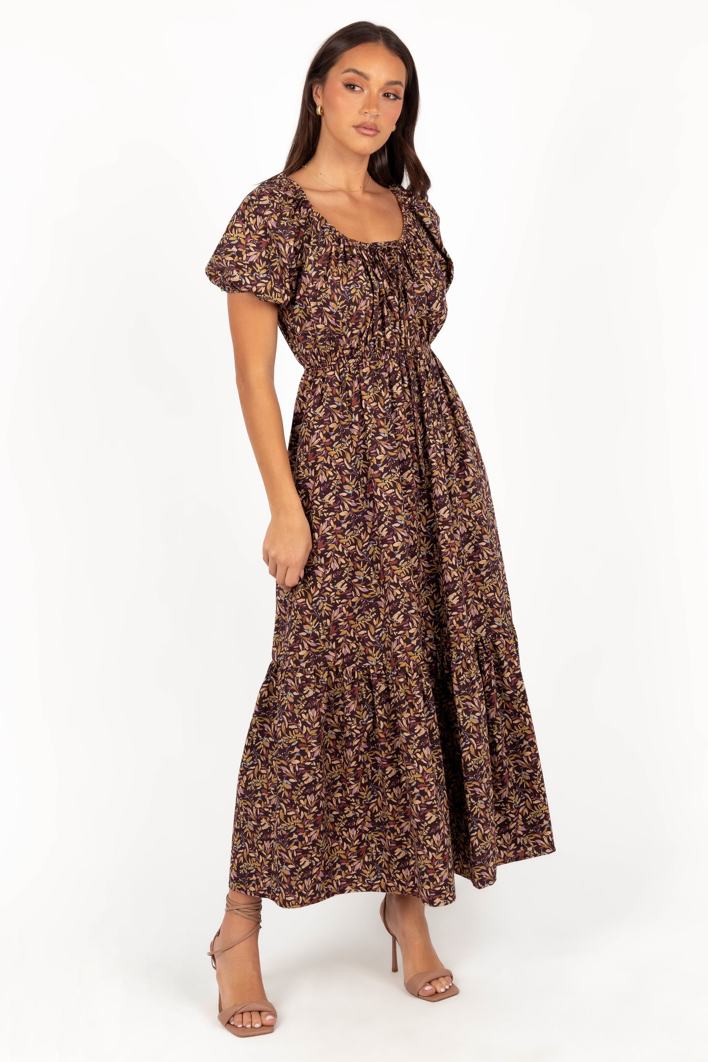 Juliana Maxi Dress - Plum Floral-Ladys Street