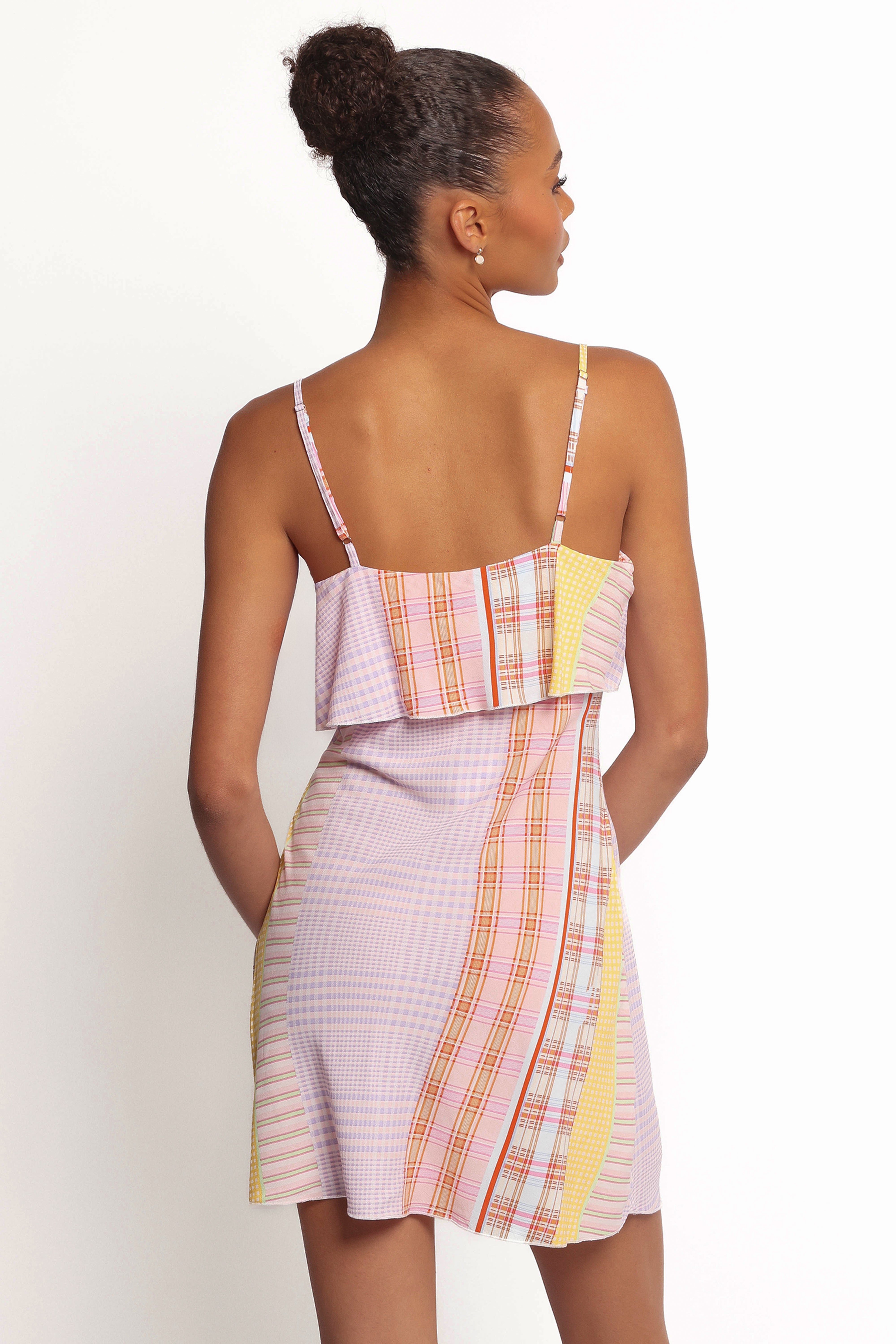 Junia Mini Dress - Pink Plaid-Ladys Street