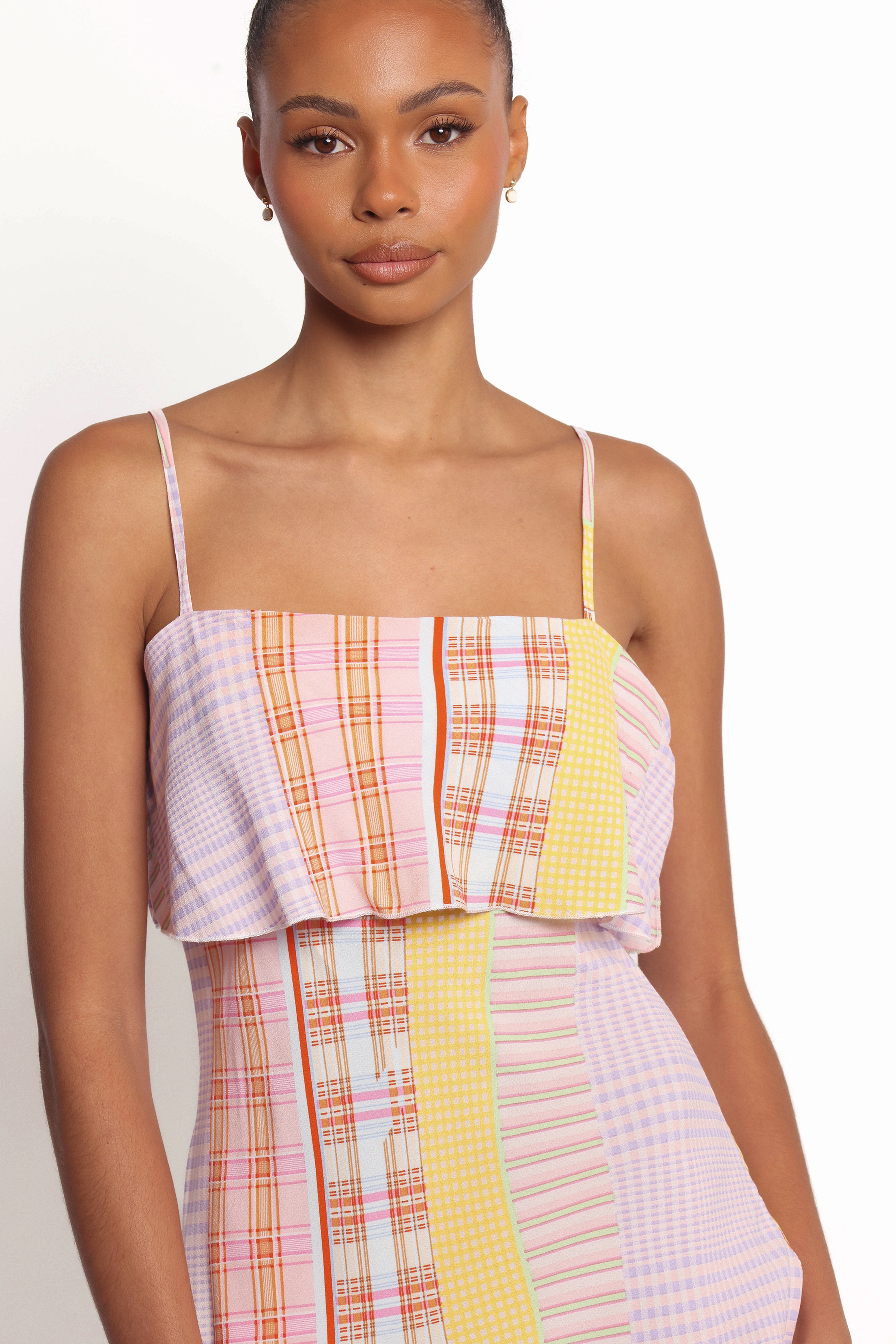 Junia Mini Dress - Pink Plaid-Ladys Street