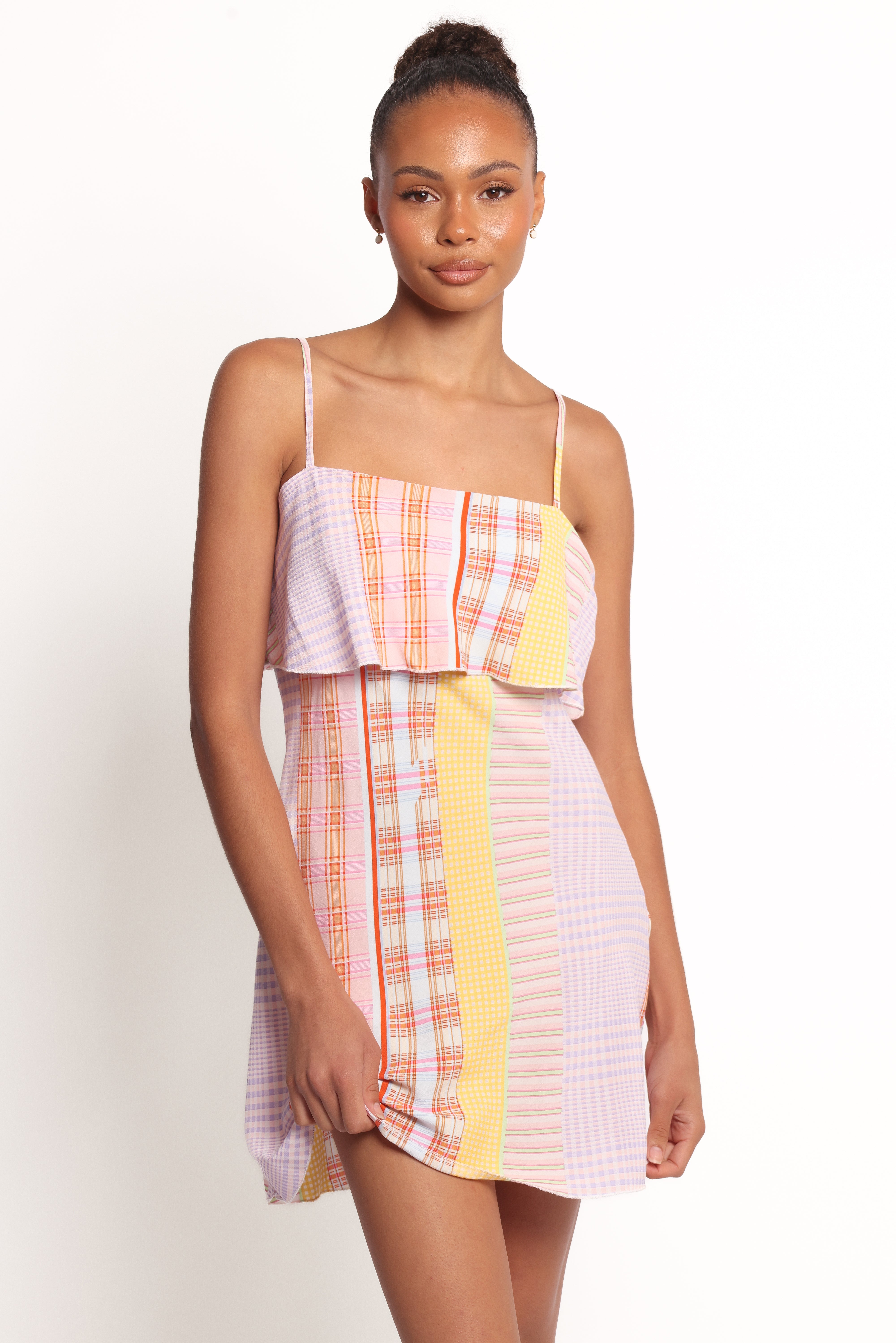 Junia Mini Dress - Pink Plaid-Ladys Street