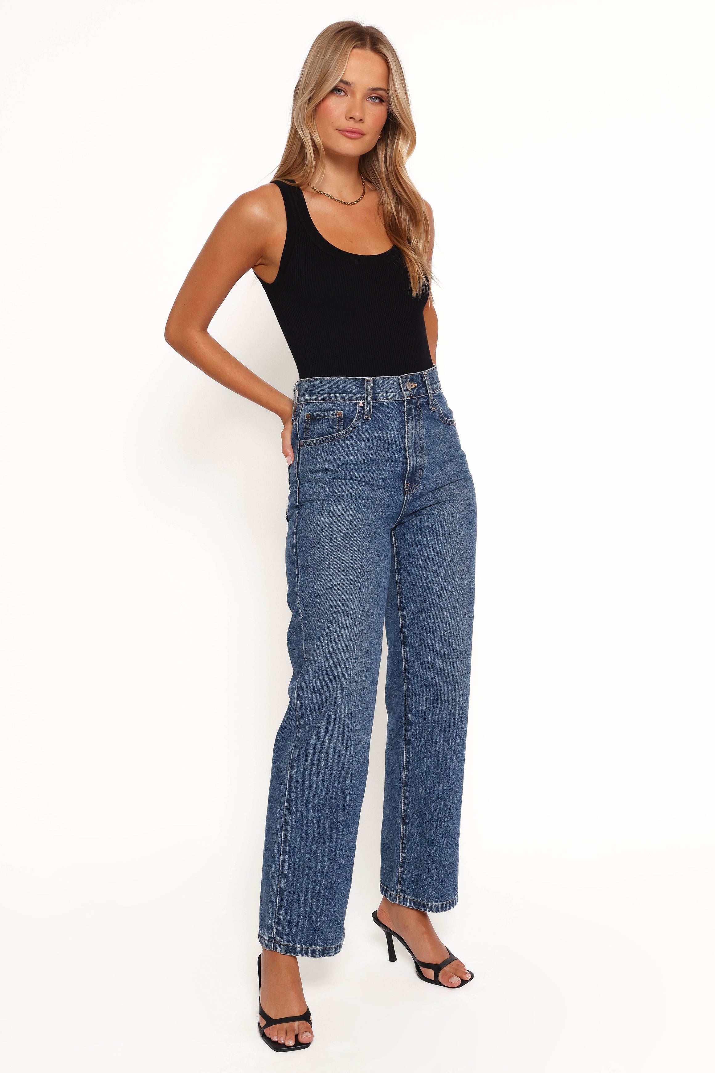 Just Black Relaxed 90s Straight Jean - Dark Denim-Ladys Street