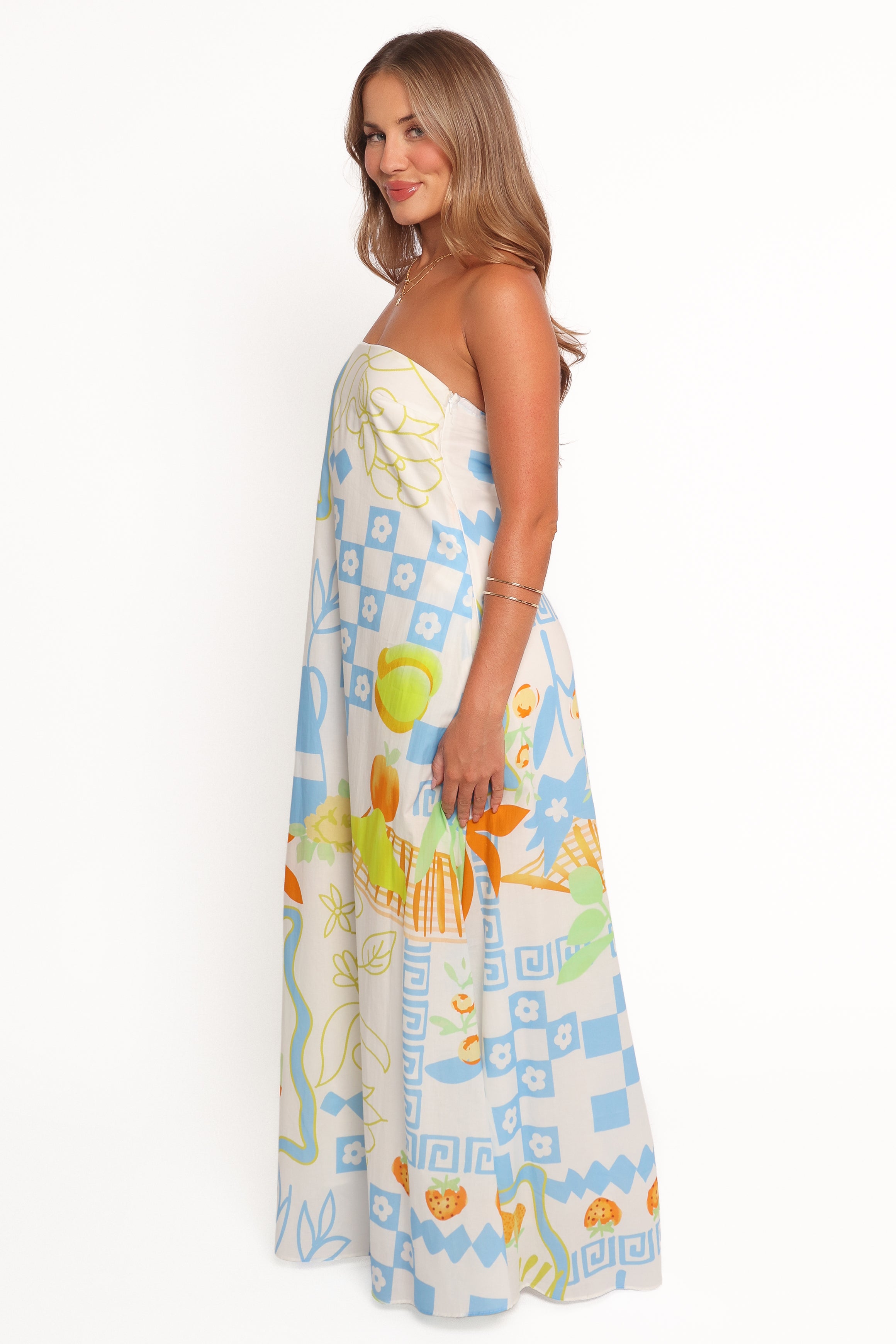 Kaelani Strapless Maxi Dress - Multi Print-Ladys Street