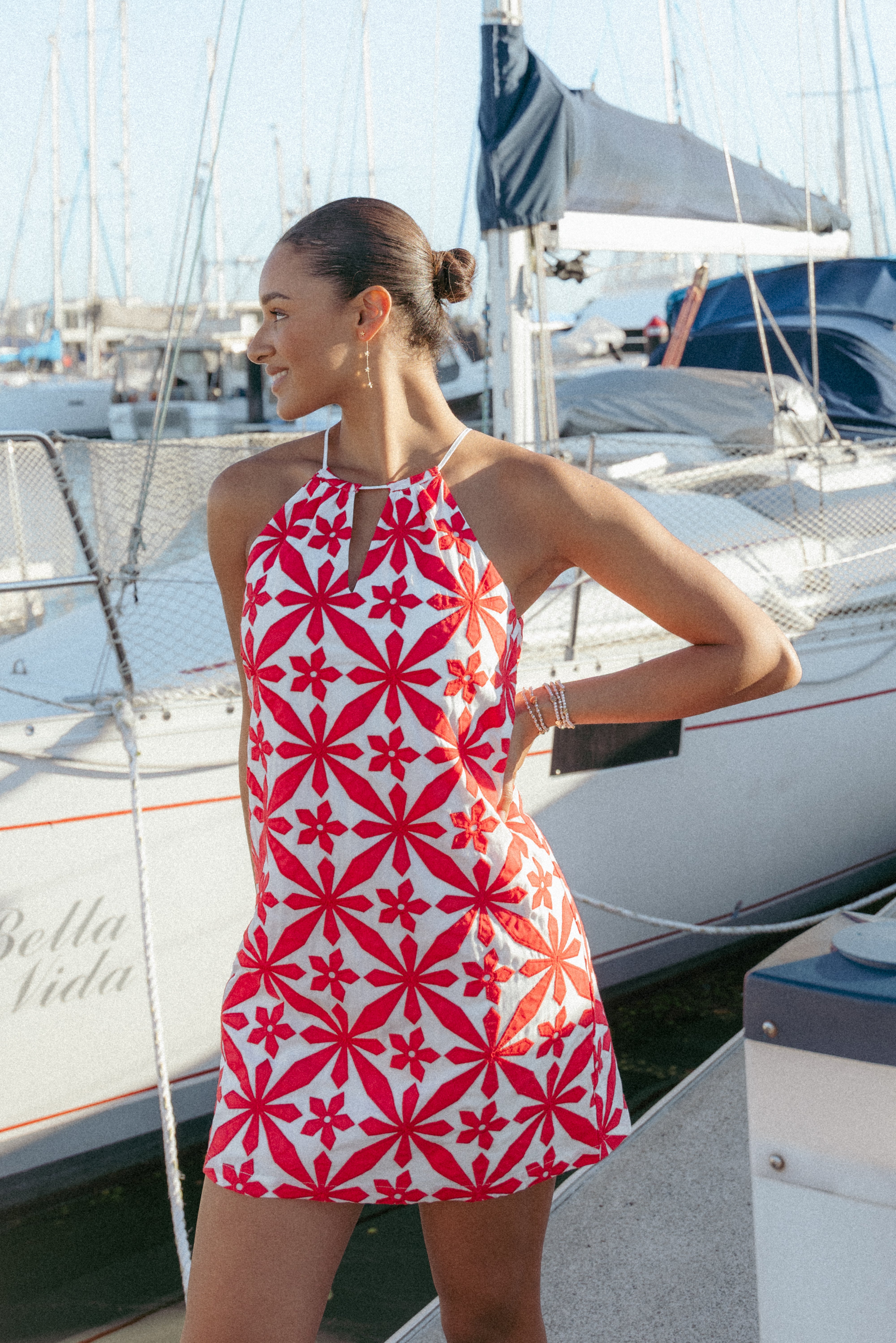 Kaelia Mini Dress - Red-Ladys Street