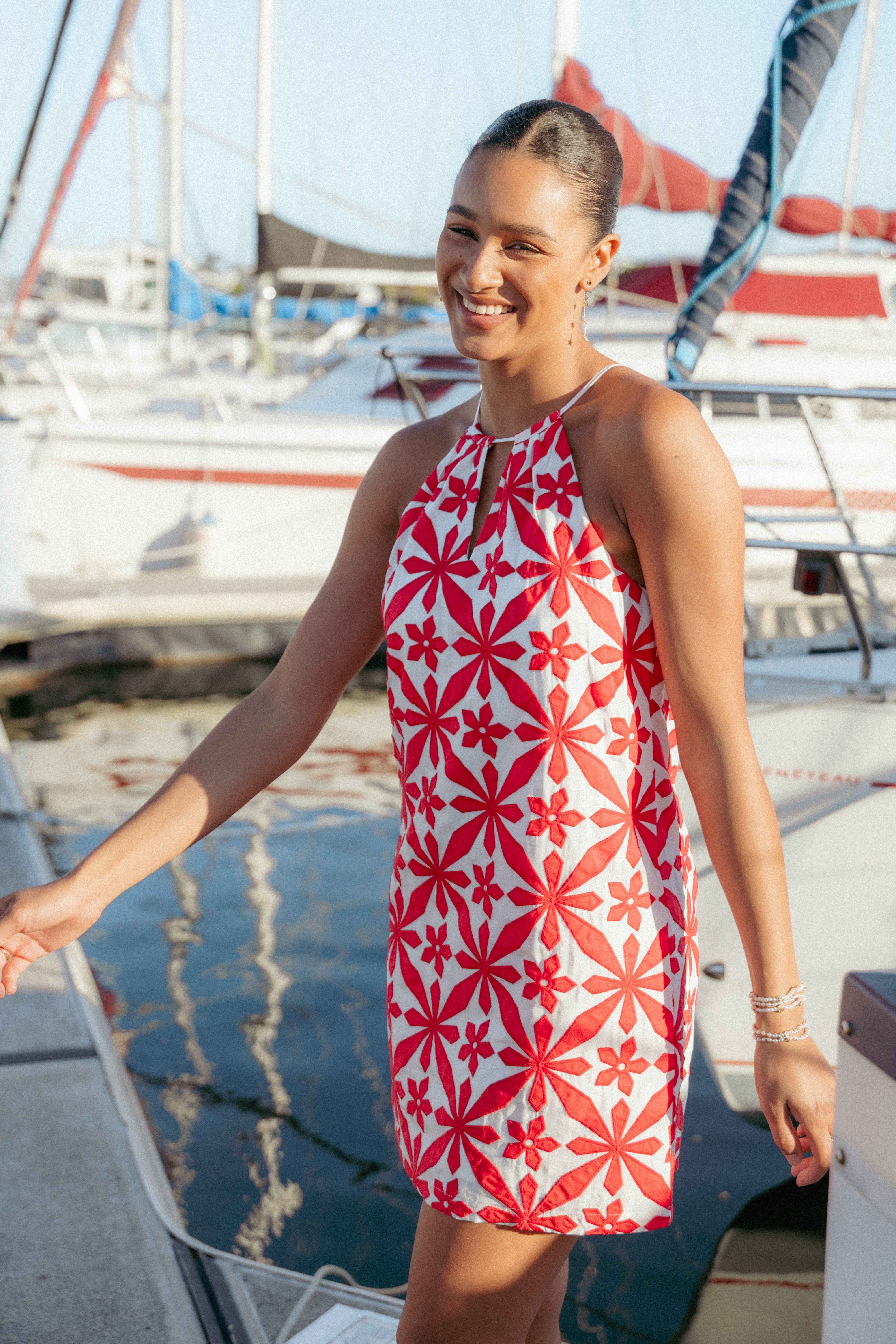 Kaelia Mini Dress - Red-Ladys Street