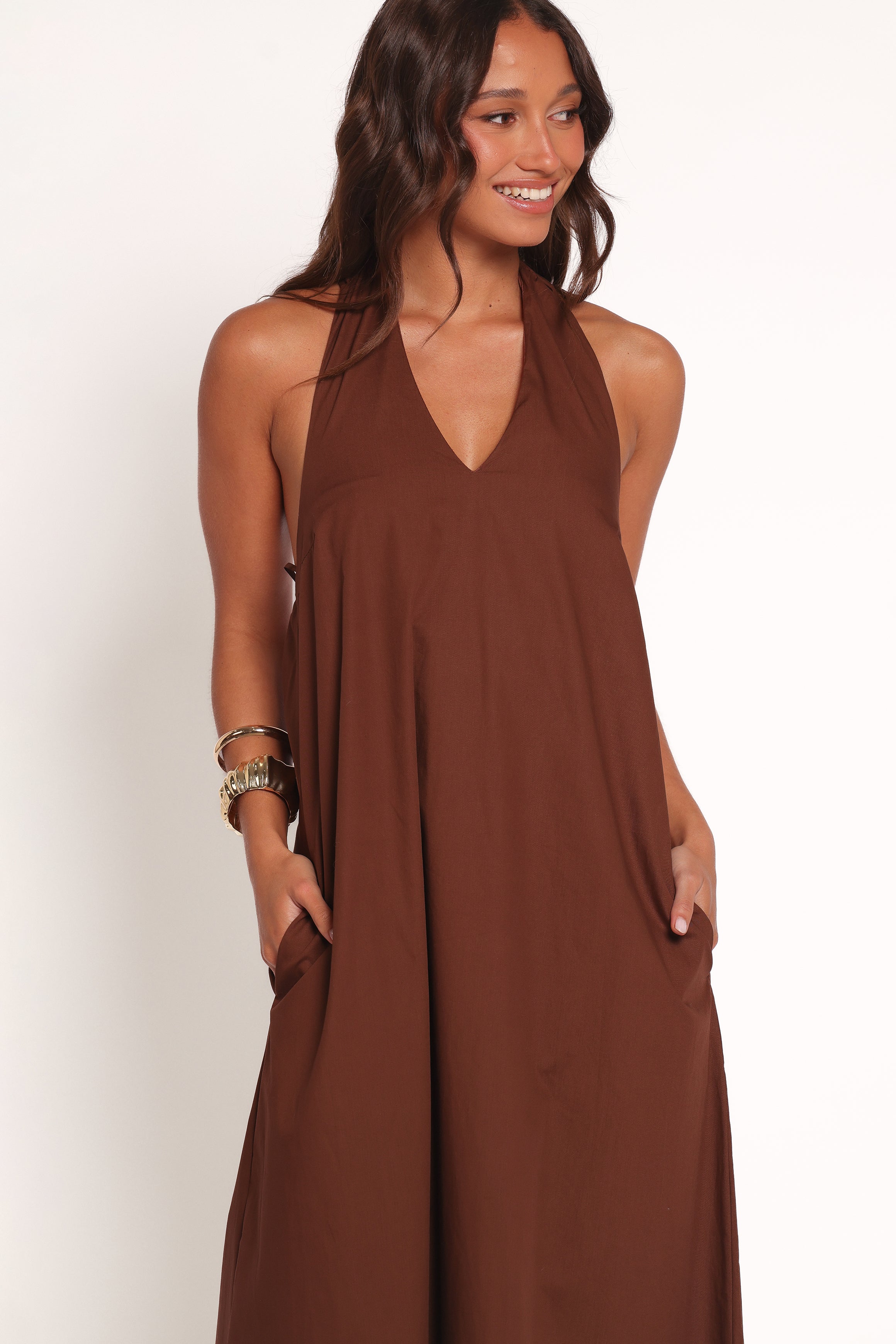 Kaida Maxi Dress - Espresso-Ladys Street