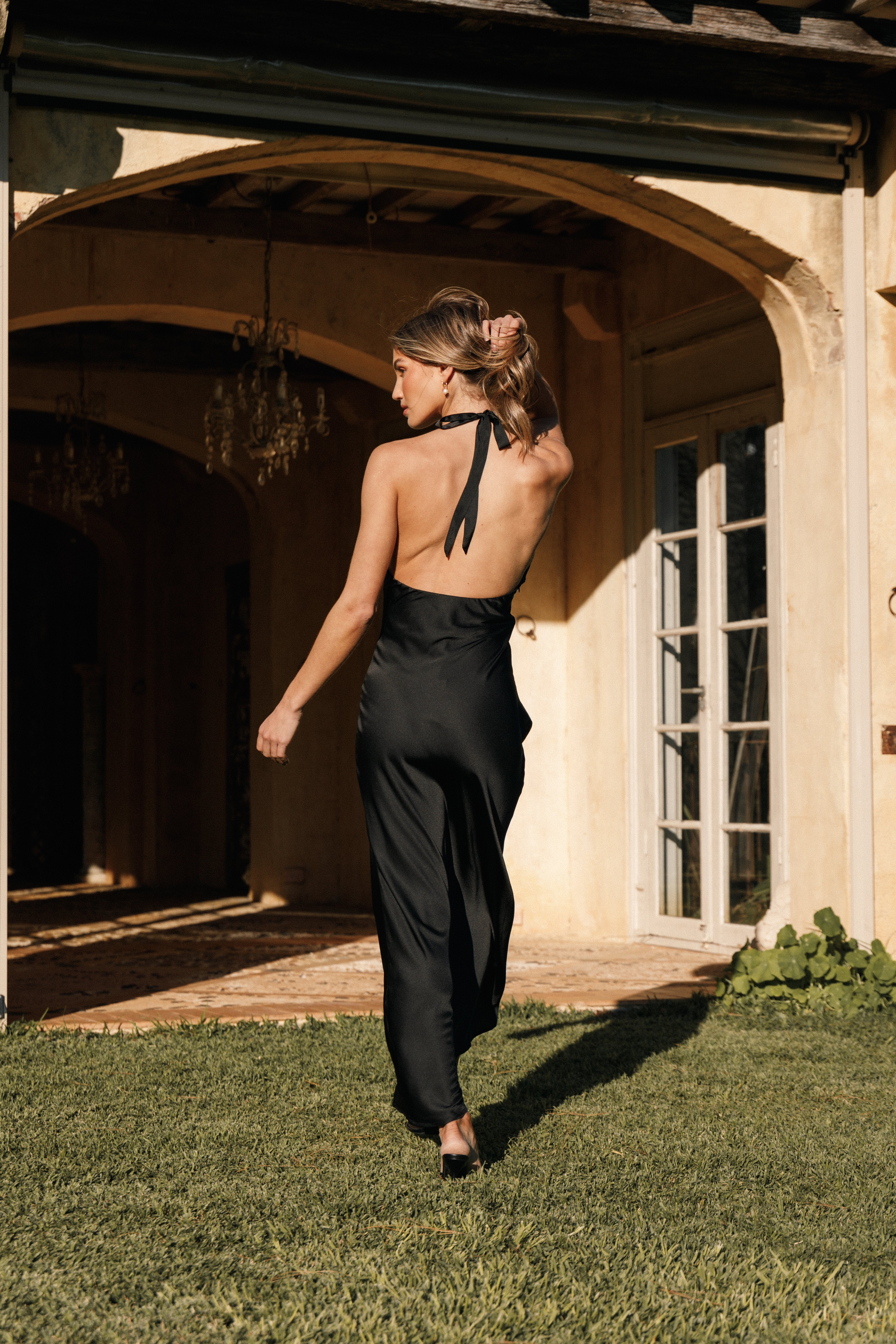 Kalina Halterneck Maxi Dress - Black-Ladys Street