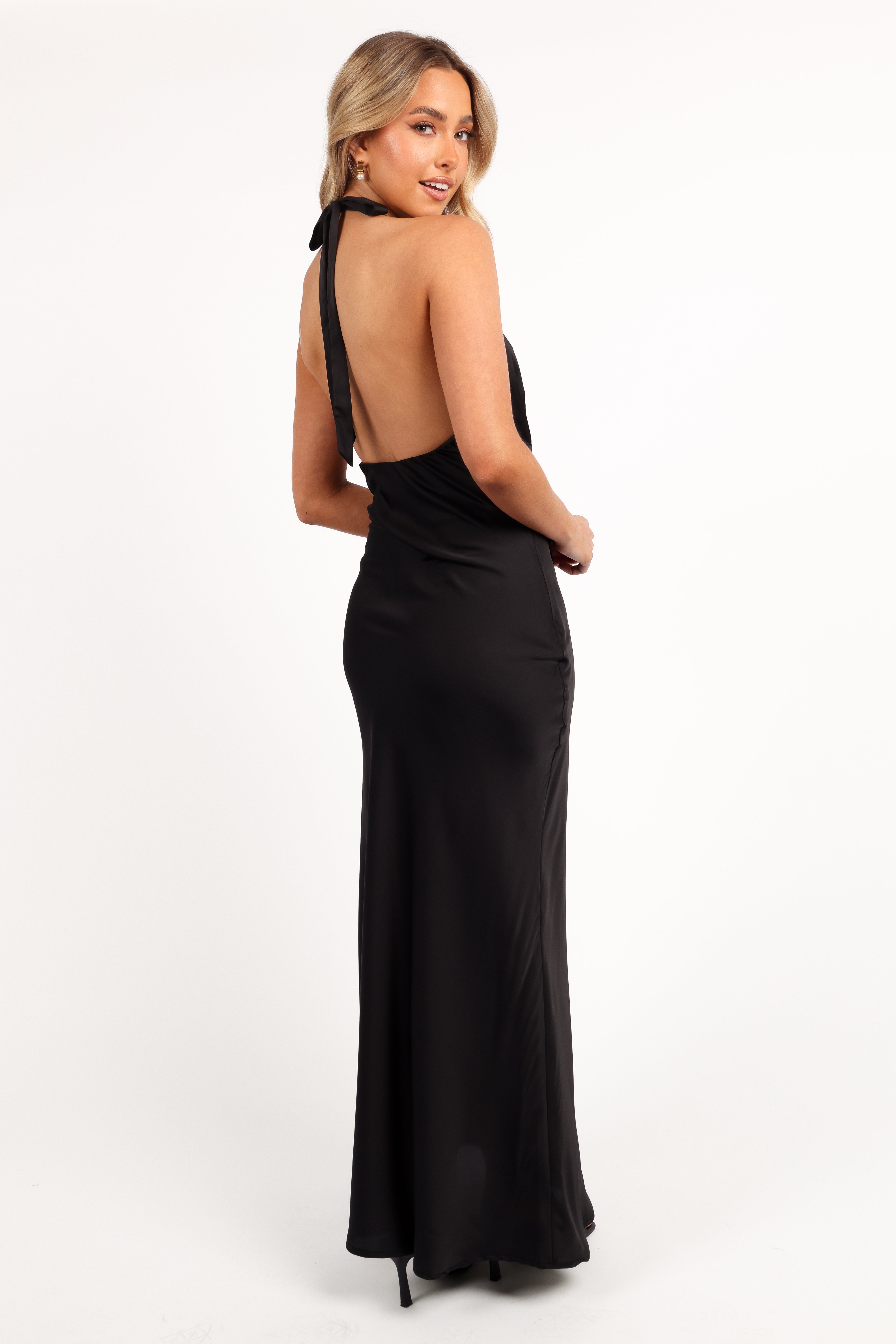 Kalina Halterneck Maxi Dress - Black-Ladys Street