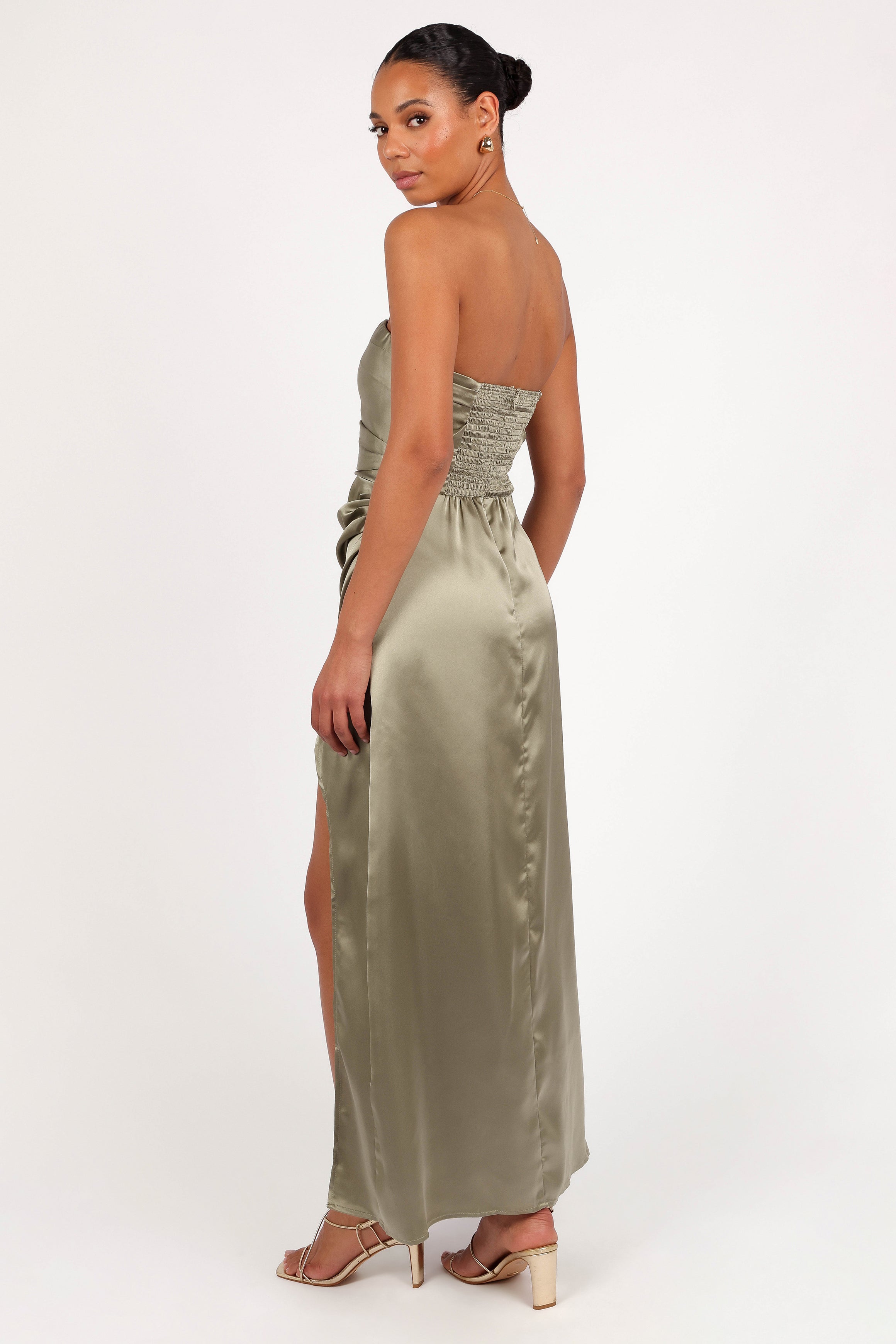 Kara Strapless Maxi Dress - Olive-Ladys Street