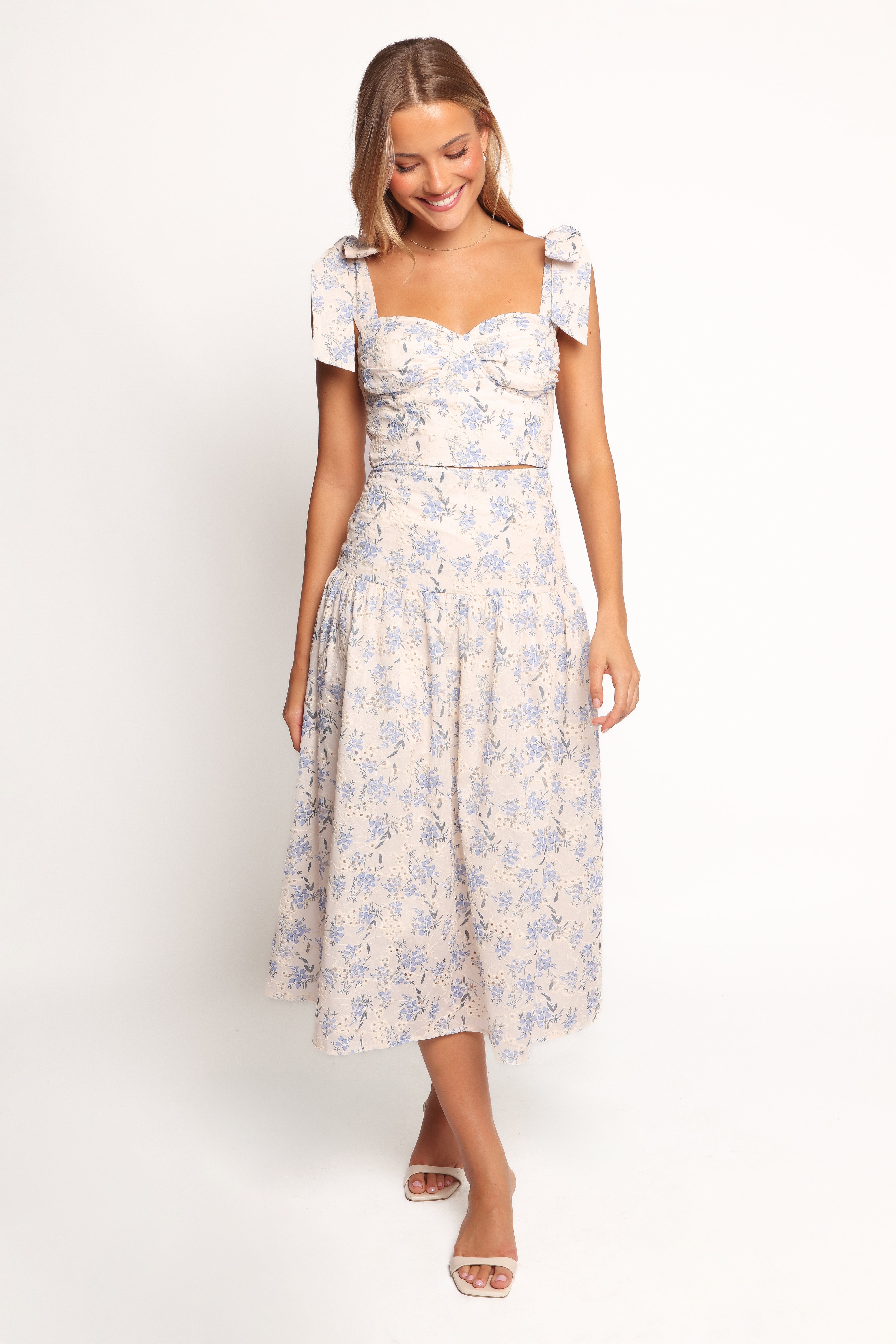 Kara Two Piece Set - Blue Floral-Ladys Street