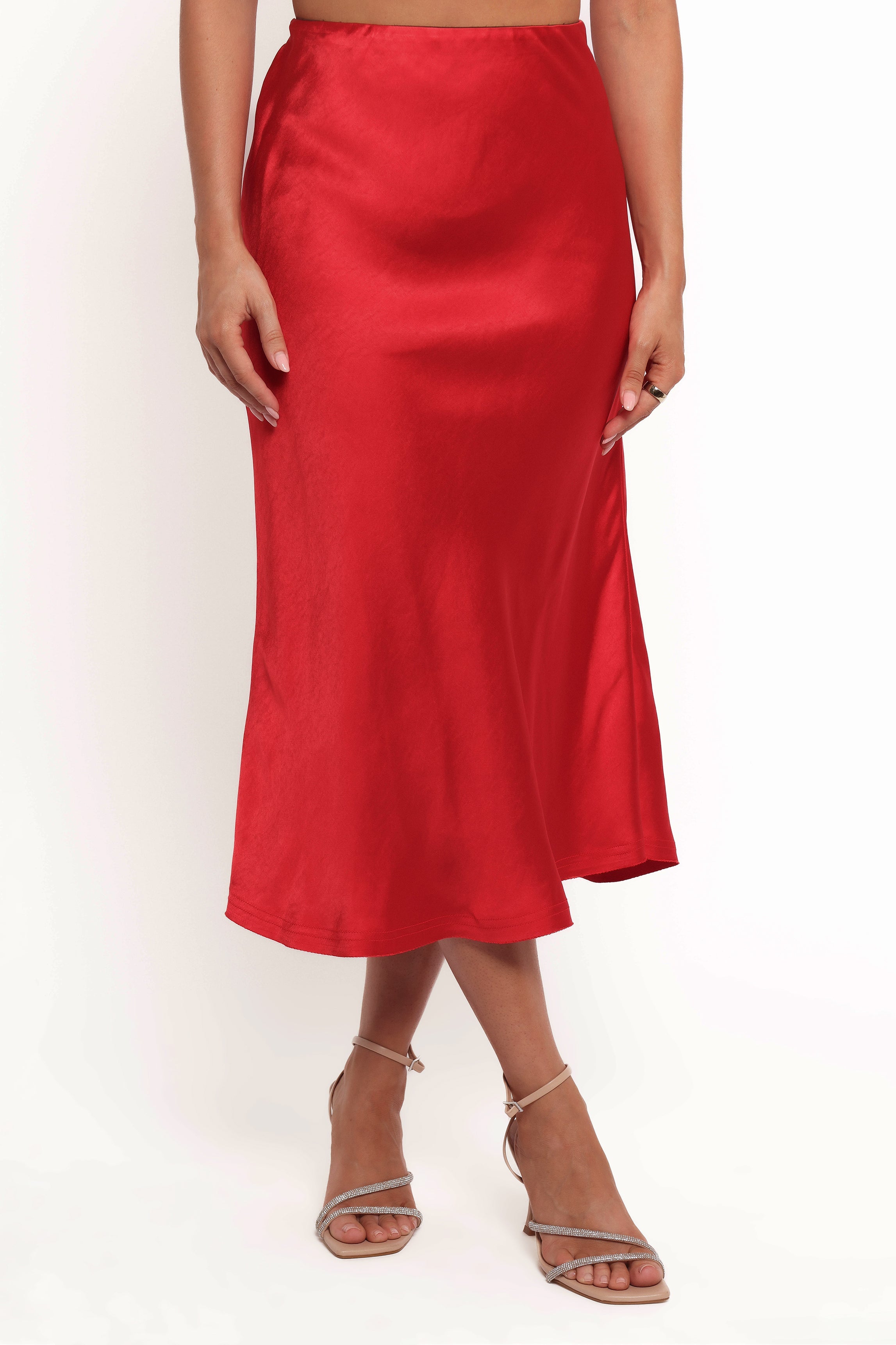 Karla Midi Skirt - Red-Ladys Street