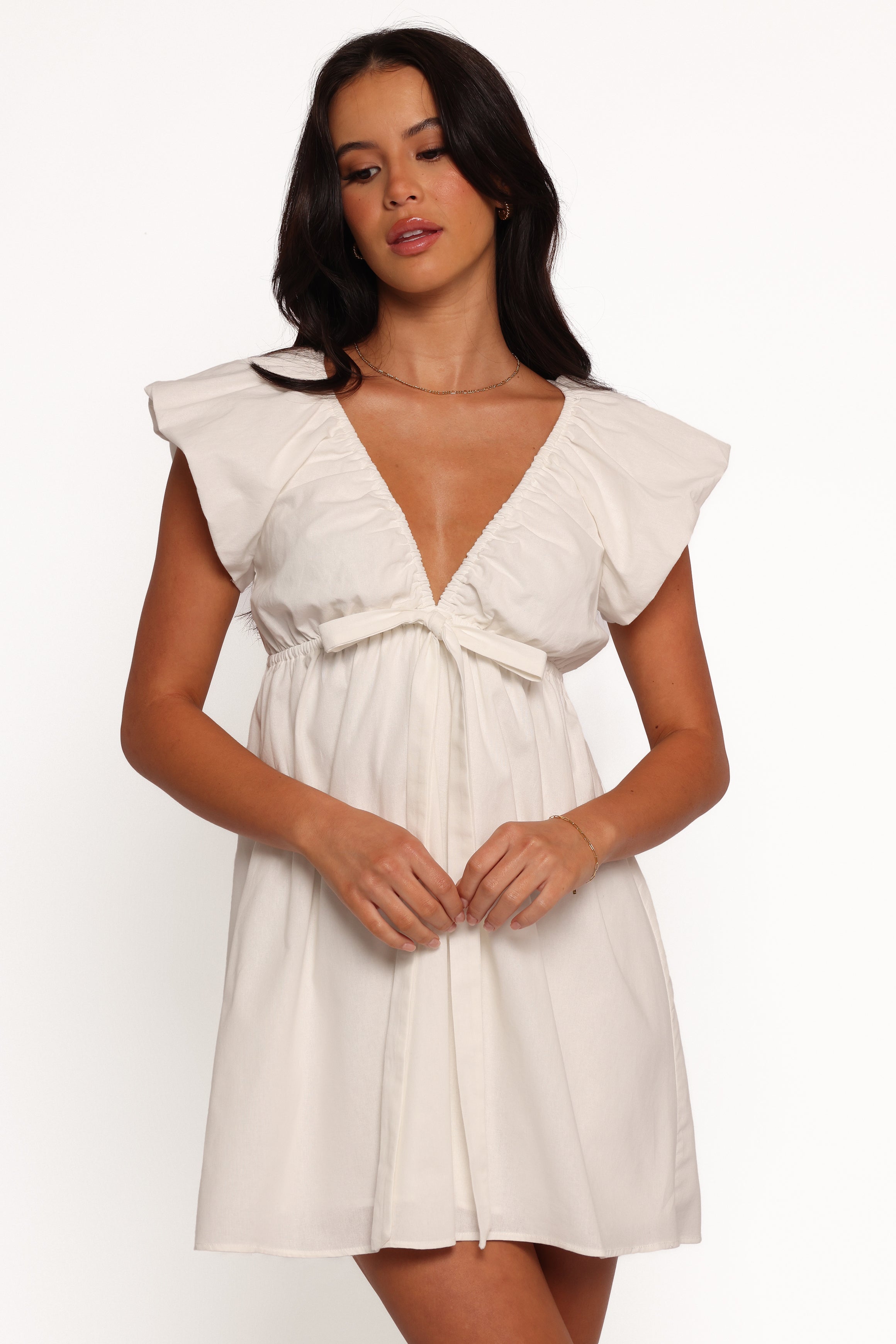 Kathy Mini Dress - White-Ladys Street
