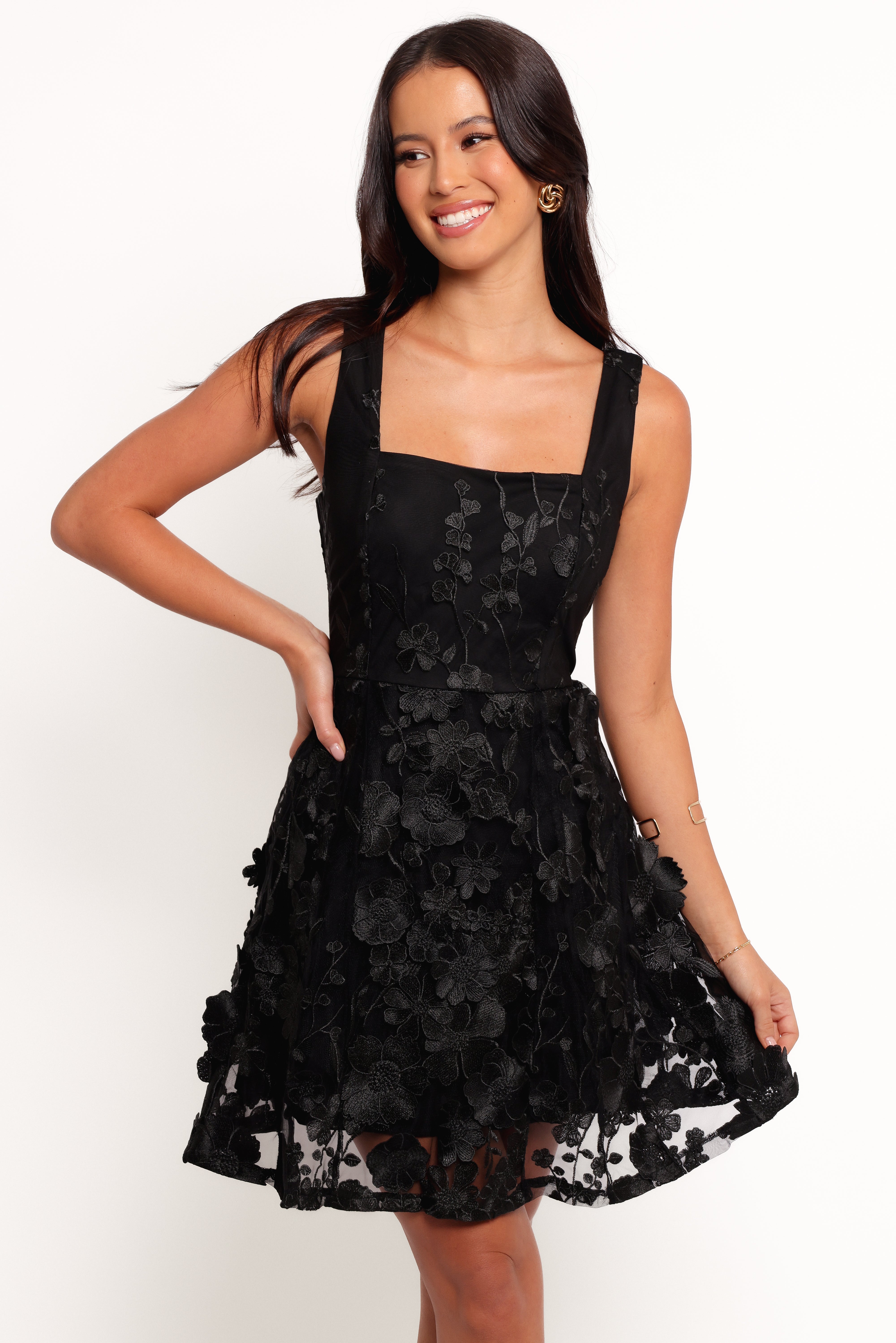 Katrina Mini Dress - Black-Ladys Street