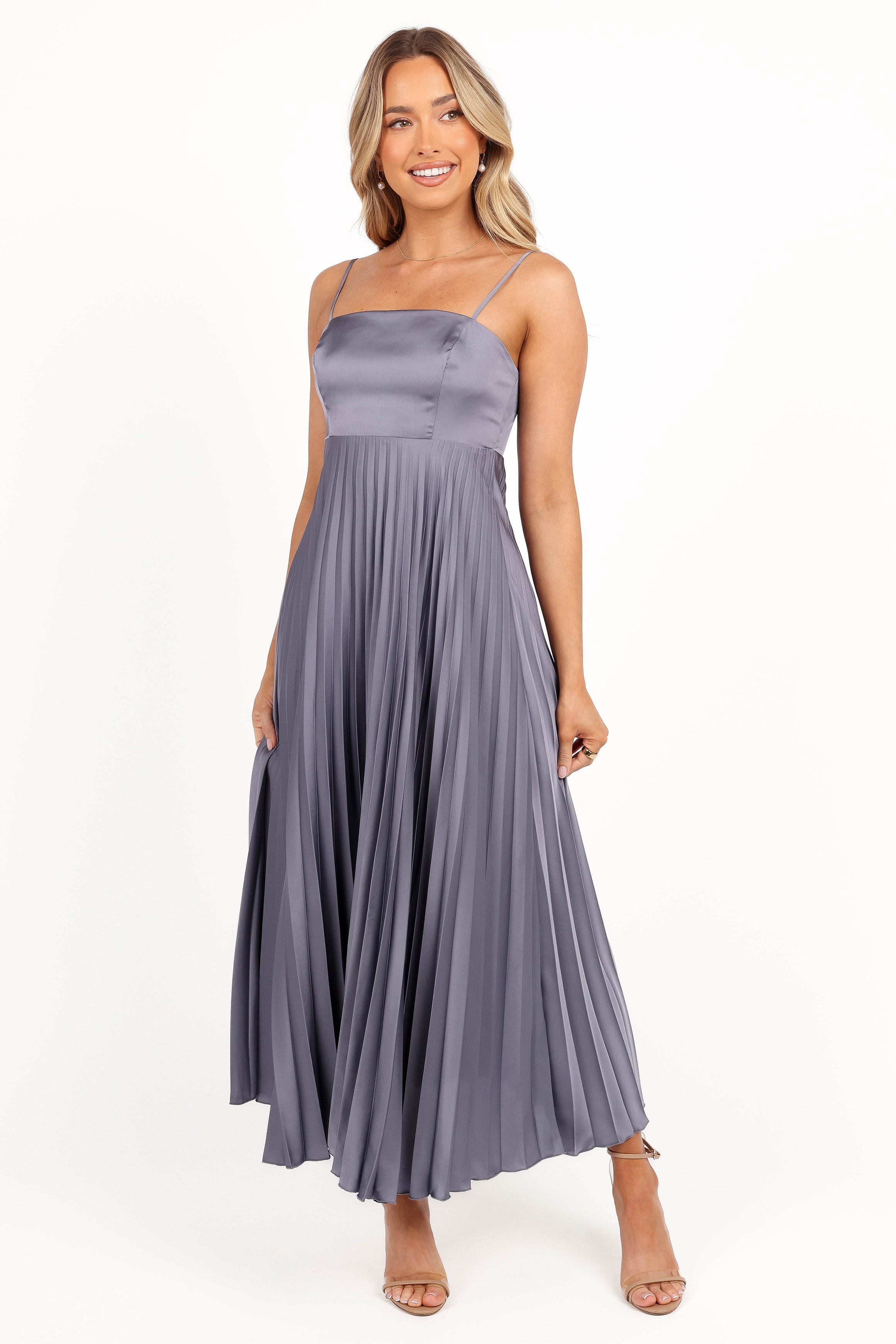 Keegan Maxi Dress - Steel Gray-Ladys Street